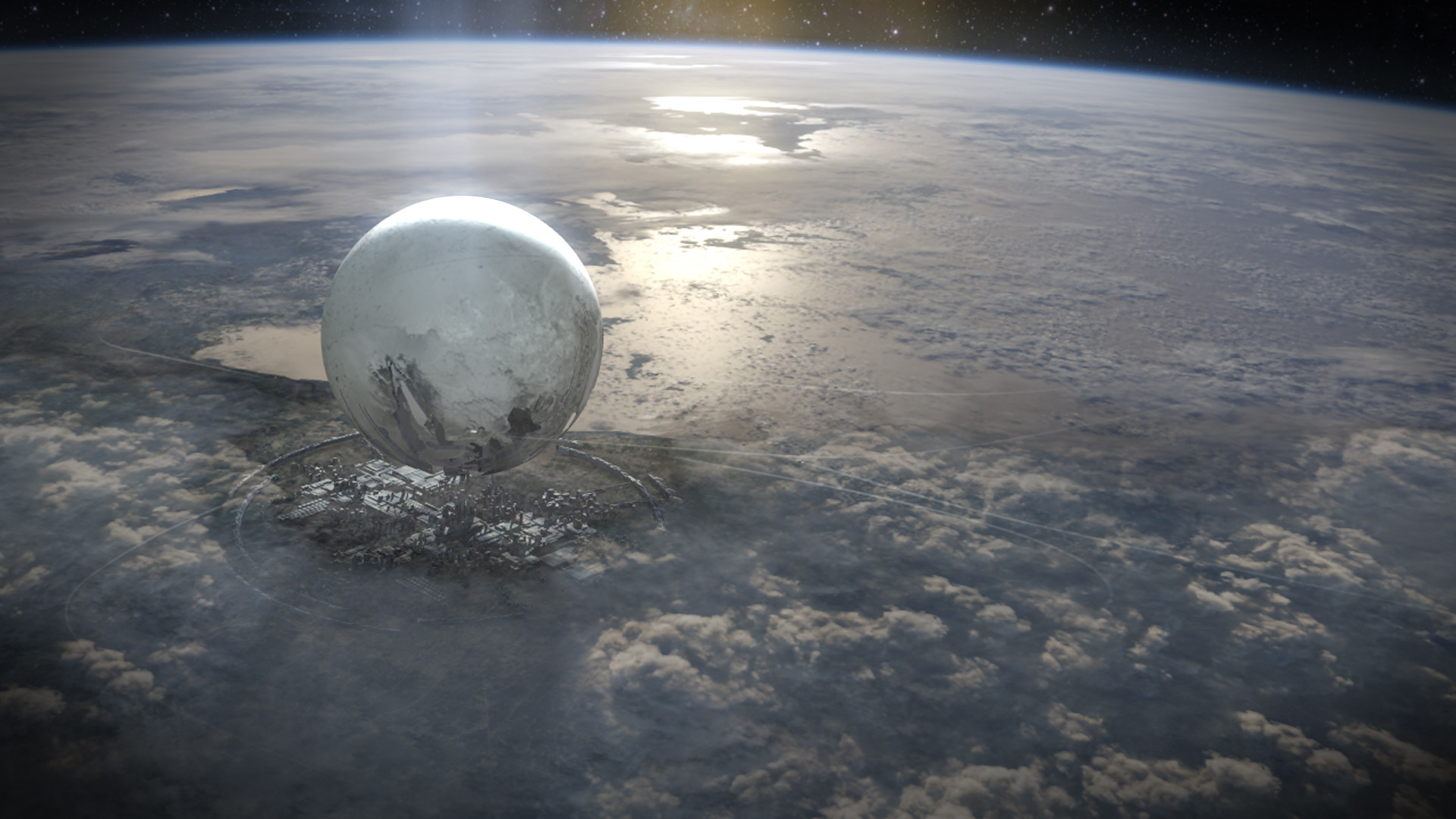 Destiny, Viaggiatore, Ultima Città, Terra, Nuvole, Full HD, sfondo per PC e portatile