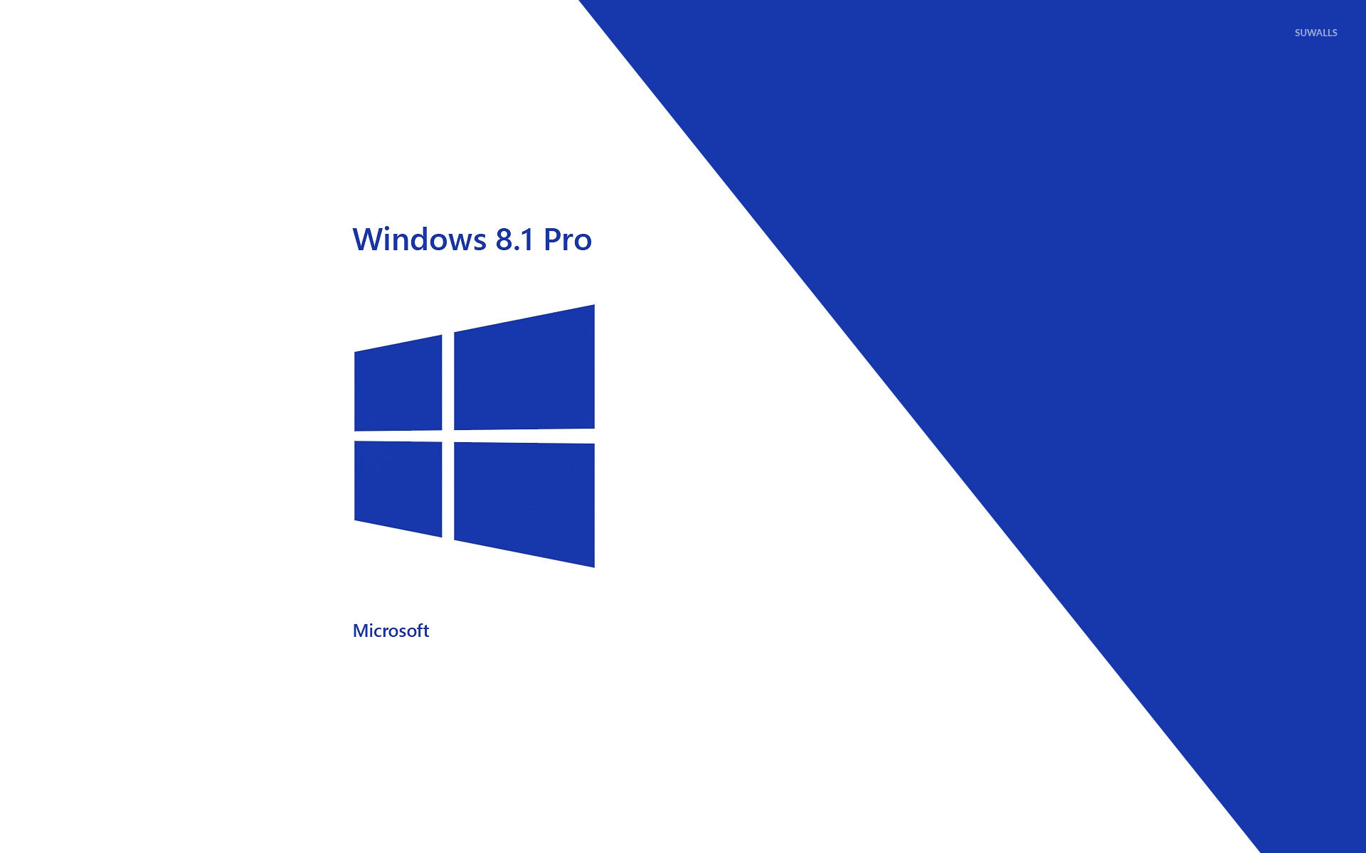 Windows 8.1 Pro, Logo Windows, Microsoft, Blu e bianco, Full HD, sfondo per PC e portatile