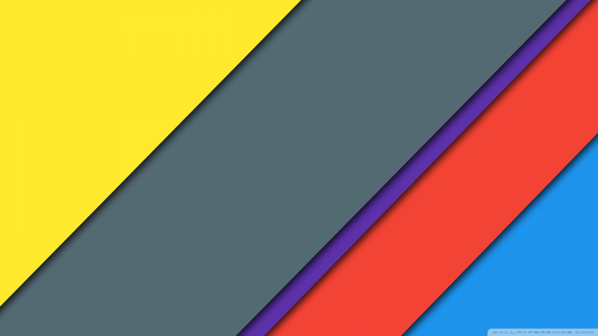 Material Design, Diagonali, Giallo, Rosso, Blu, 1920x1080, wallpaper desktop