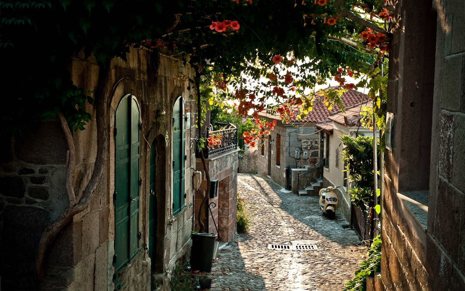 Vicolo, Pergola, Borgo, Ciottolato, 16:10 Full HD, sfondo widescreen