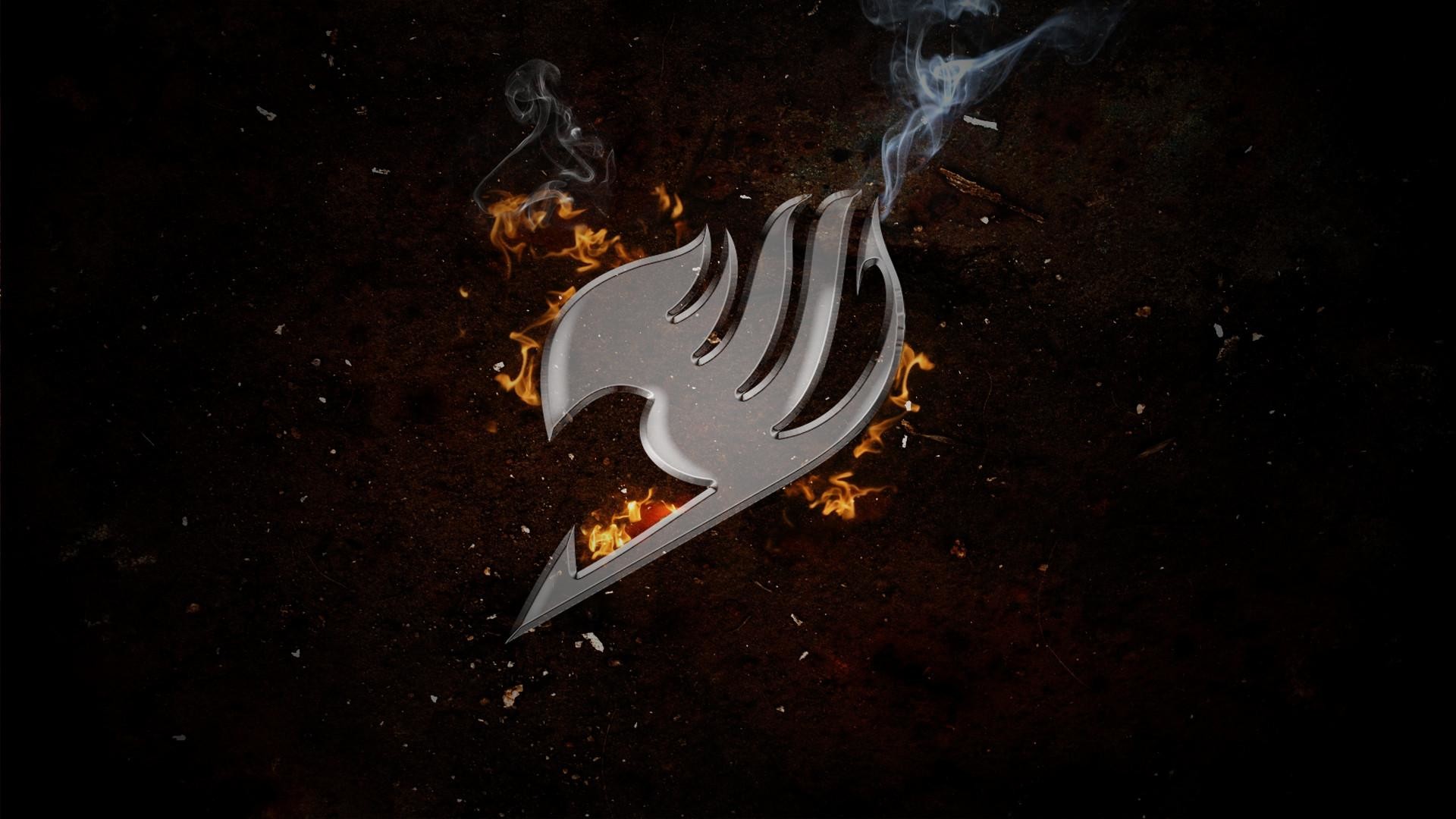 Simbolo di Fairy Tail, Fairy Tail, Fiamme, Sfondo nero, 1920x1080, wallpaper desktop