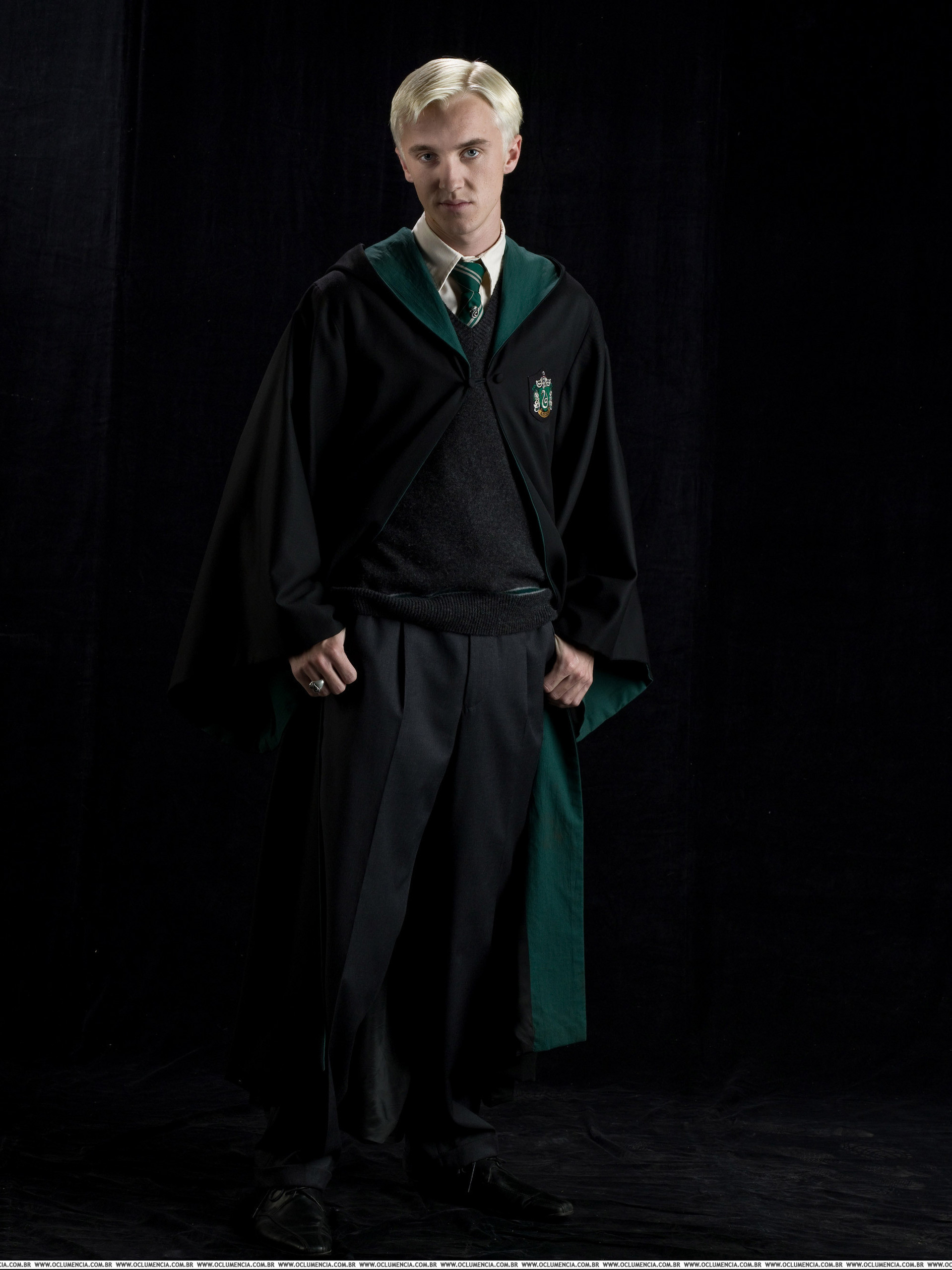 Draco Malfoy, Tom Felton, Serpeverde, Harry Potter, Divisa di Hogwarts, sfondo QHD+ per tablet