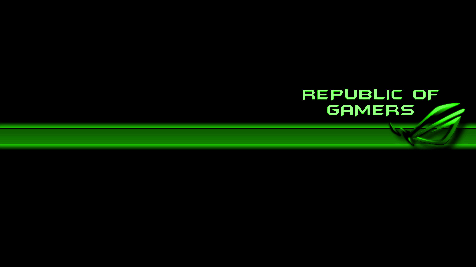 Republic of Gamers, ASUS ROG, Linea verde, Sfondo nero, Full HD, wallpaper per PC