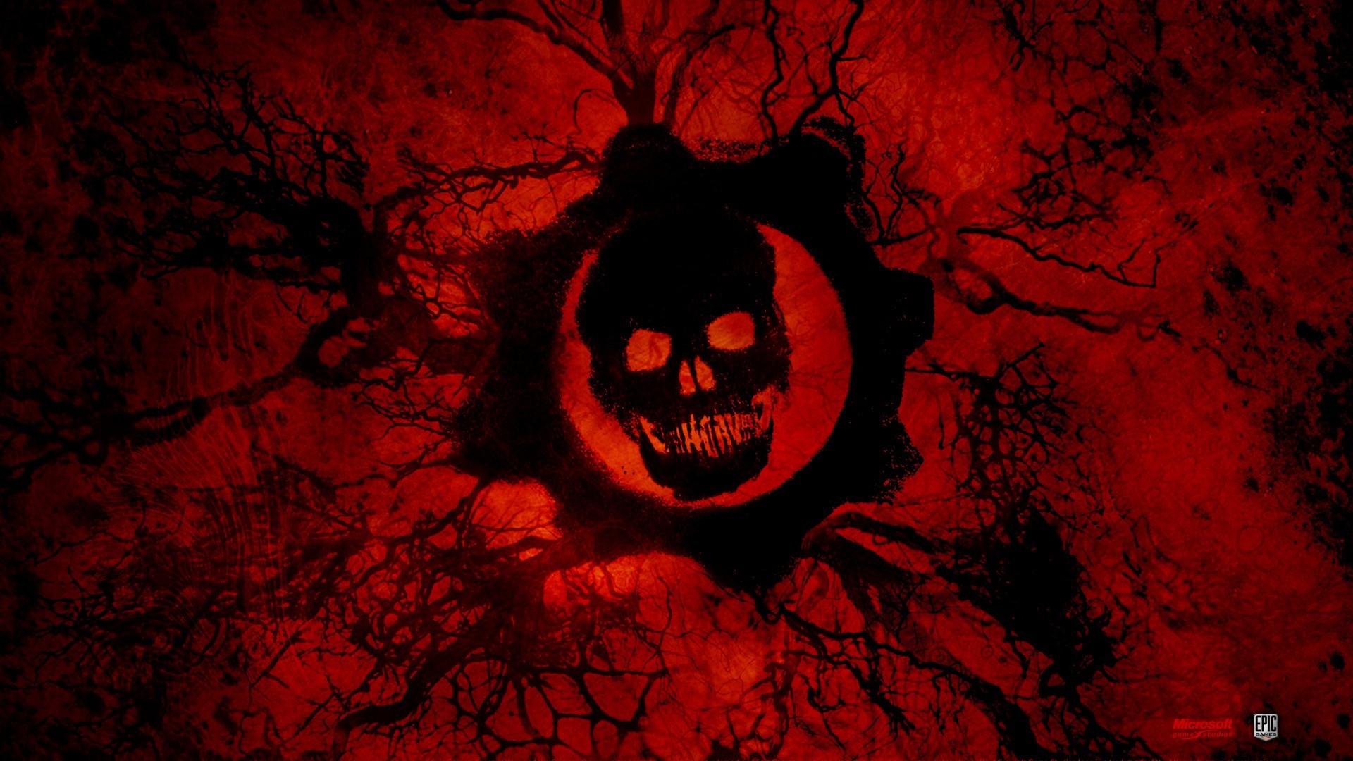 Gears of War, Crimson Omen, Teschio, Rosso, 16:9 Full HD, sfondo widescreen