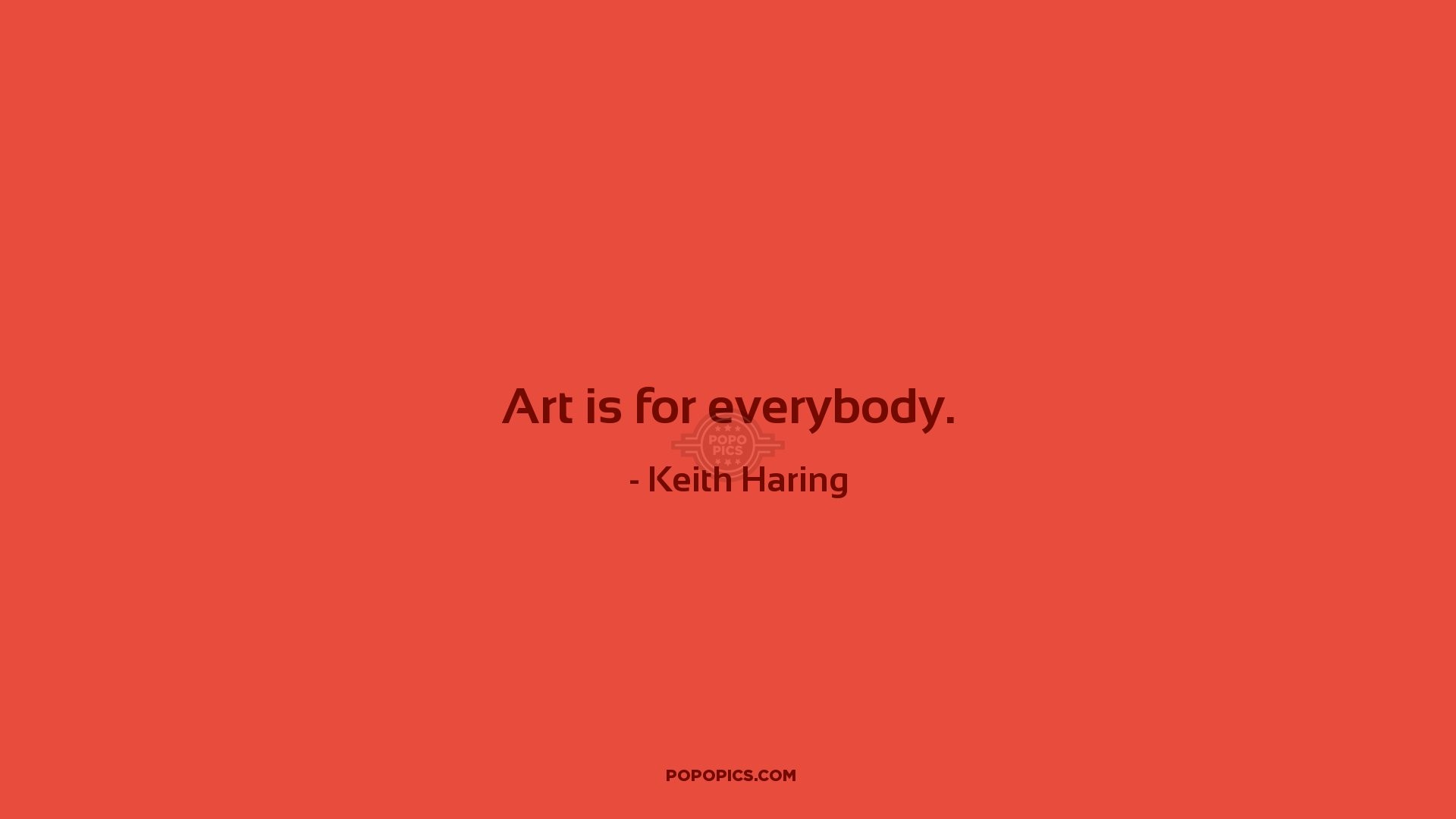 Keith Haring, Citazione, Art is for everybody, Rosso, Full HD, wallpaper per PC