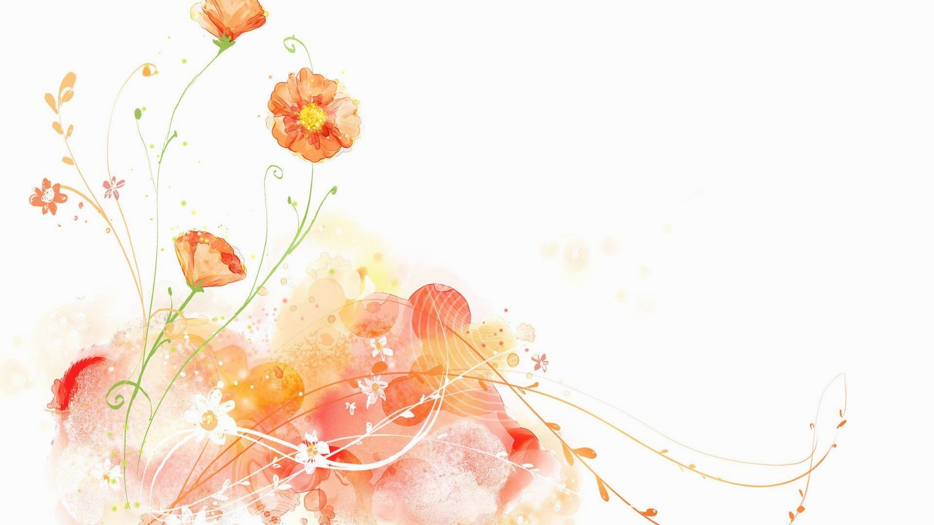 Papaveri, Fiori, Acquerello, Arancione, 1920x1080, immagine di sfondo