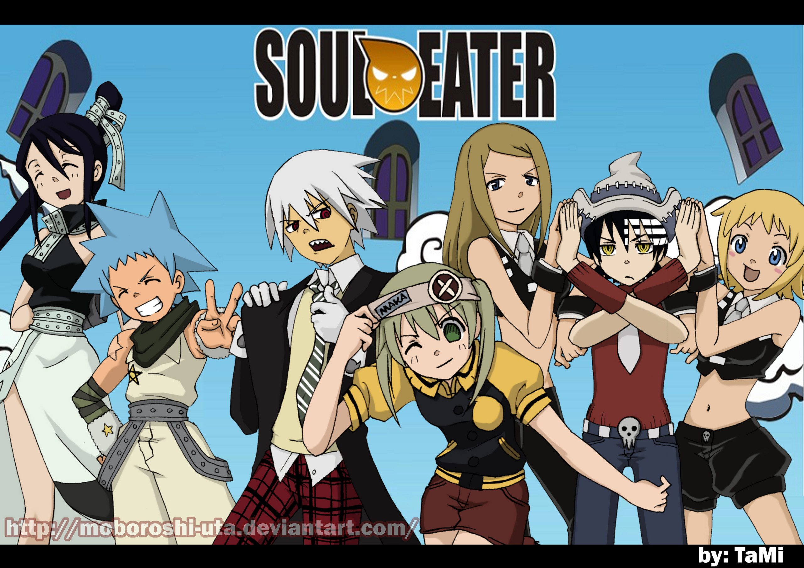 Soul Eater, Logo, Personaggi, Anime, 2K, sfondo per PC e portatile