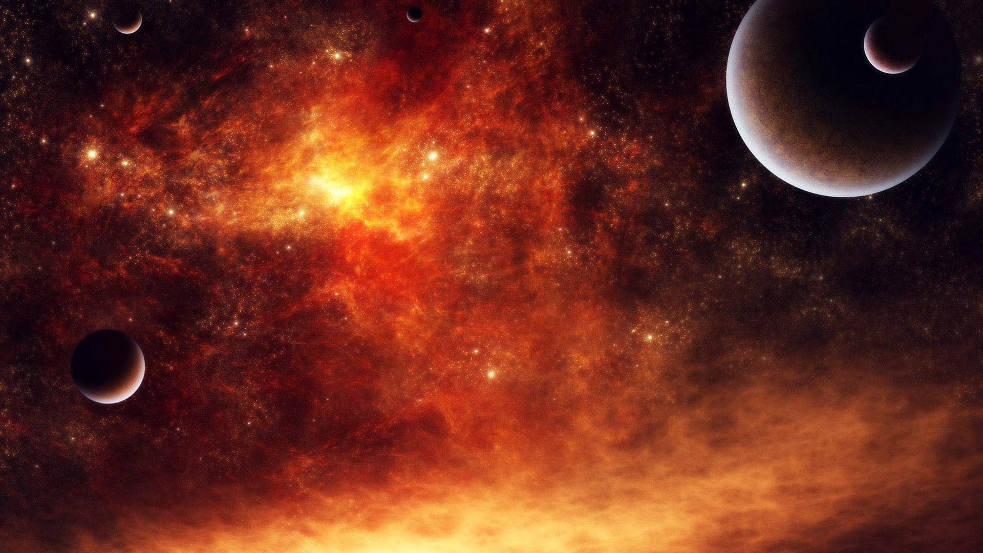 Nebulosa rossa, Pianeti, Spazio, Full HD 1080p, sfondo desktop