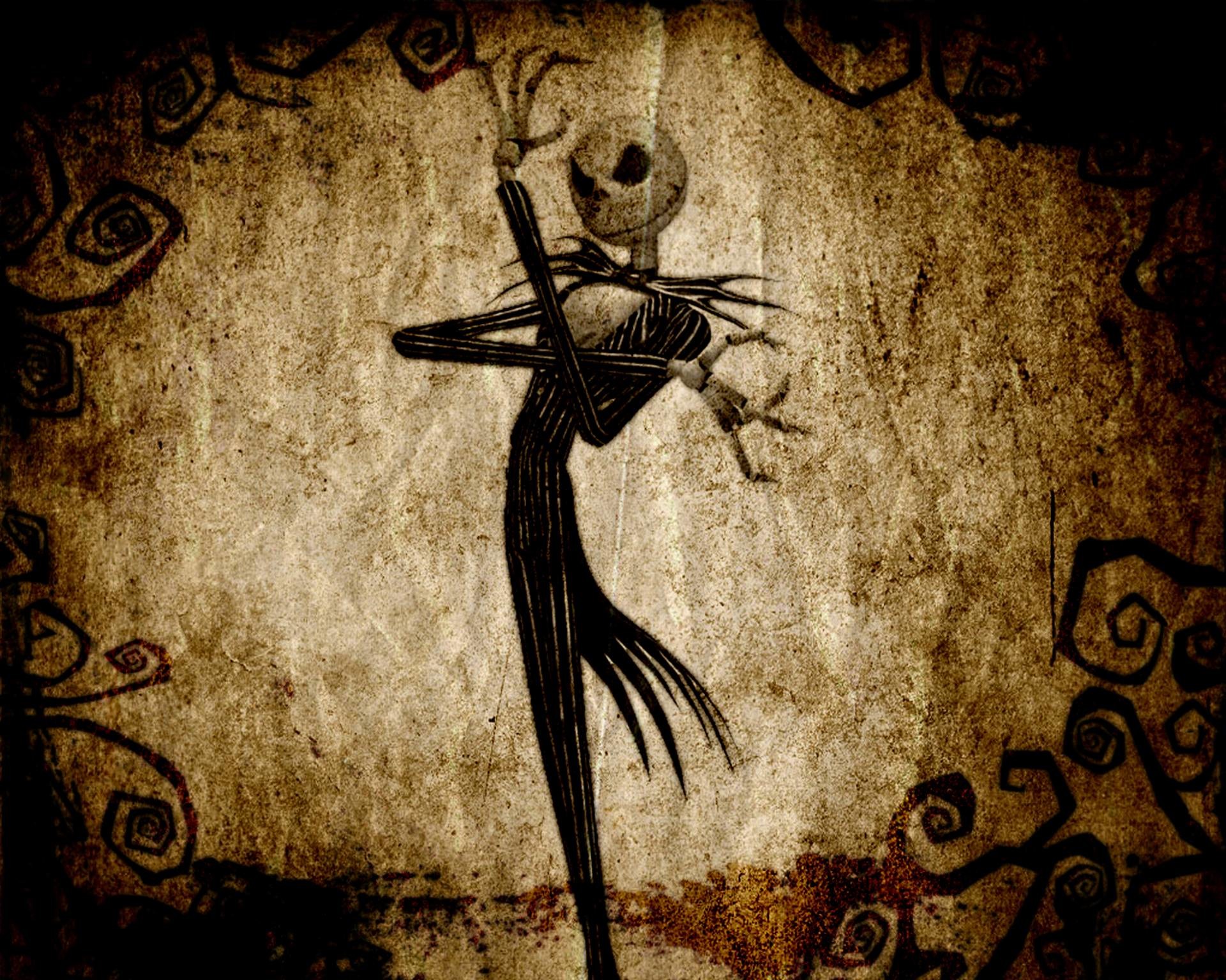 Jack Skellington, Nightmare Before Christmas, Silhouette, Stile vintage, wallpaper Windows 11