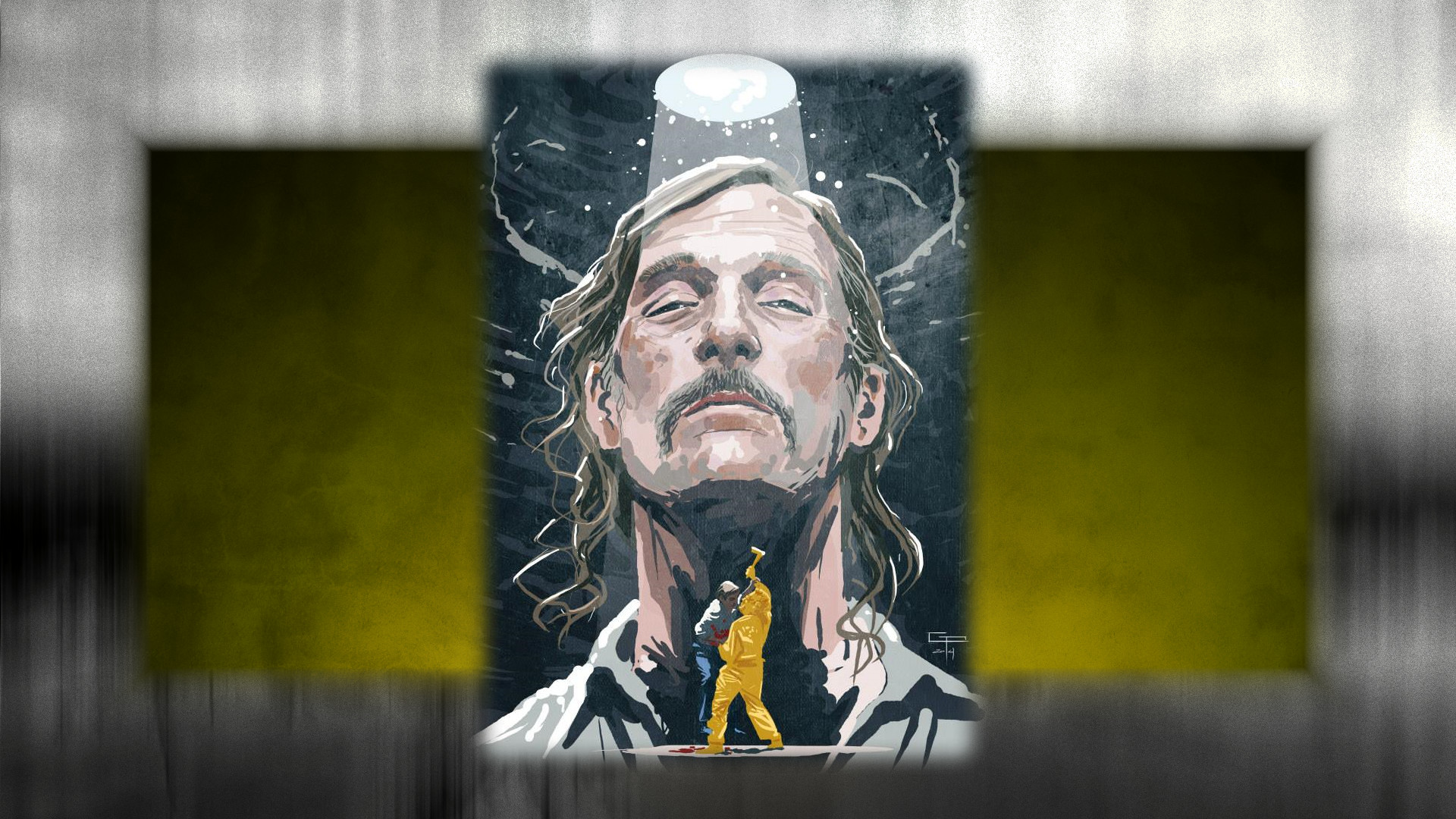 Rust Cohle, Matthew McConaughey, True Detective, Illustrazione, Ritratto, sfondo 1920x1080 per PC