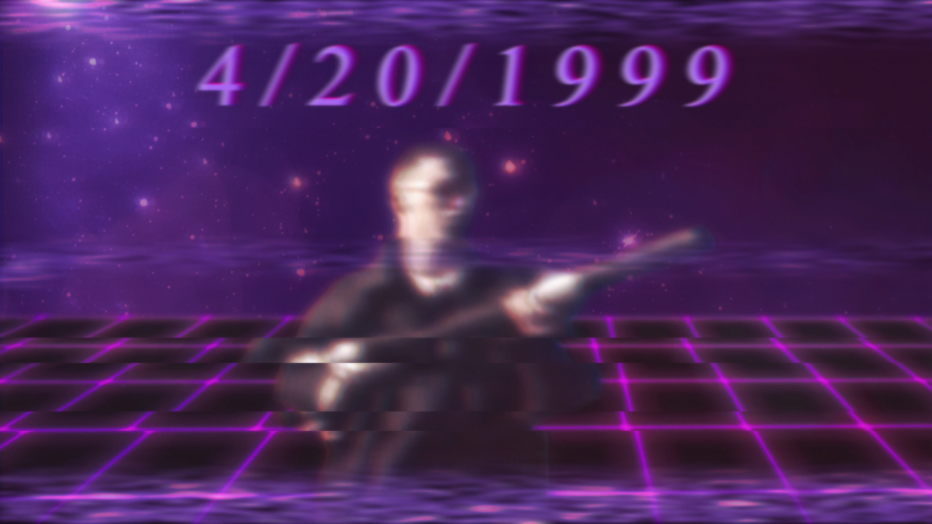 4/20/1999, Vaporwave, Griglia neon, Viola, Full HD, sfondo per PC