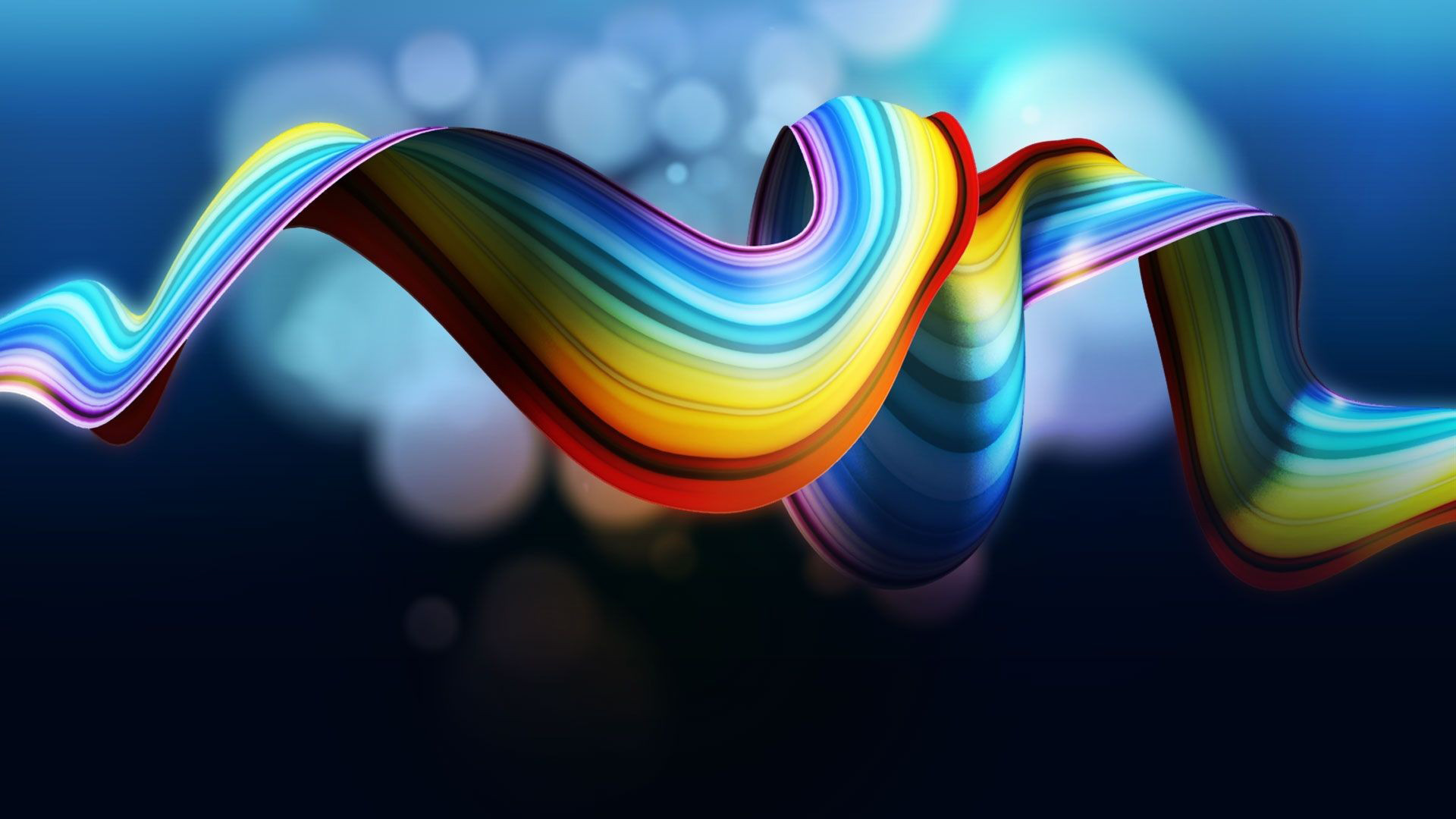 Nastro arcobaleno, Onda, Bokeh, 16:9 Full HD, sfondo widescreen