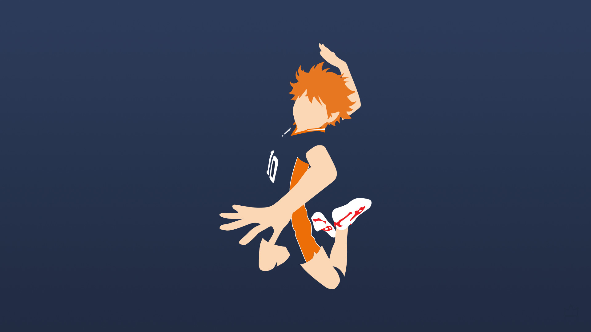 Shoyo Hinata, Haikyu!!, Minimalista, Sfondo blu, Full HD, wallpaper desktop
