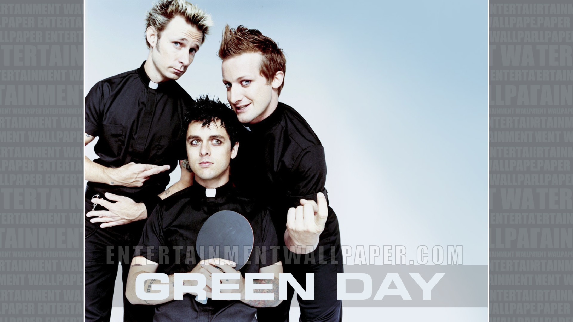 Green Day, Billie Joe Armstrong, Mike Dirnt, Tré Cool, Azzurro, 1920x1080, sfondo per PC