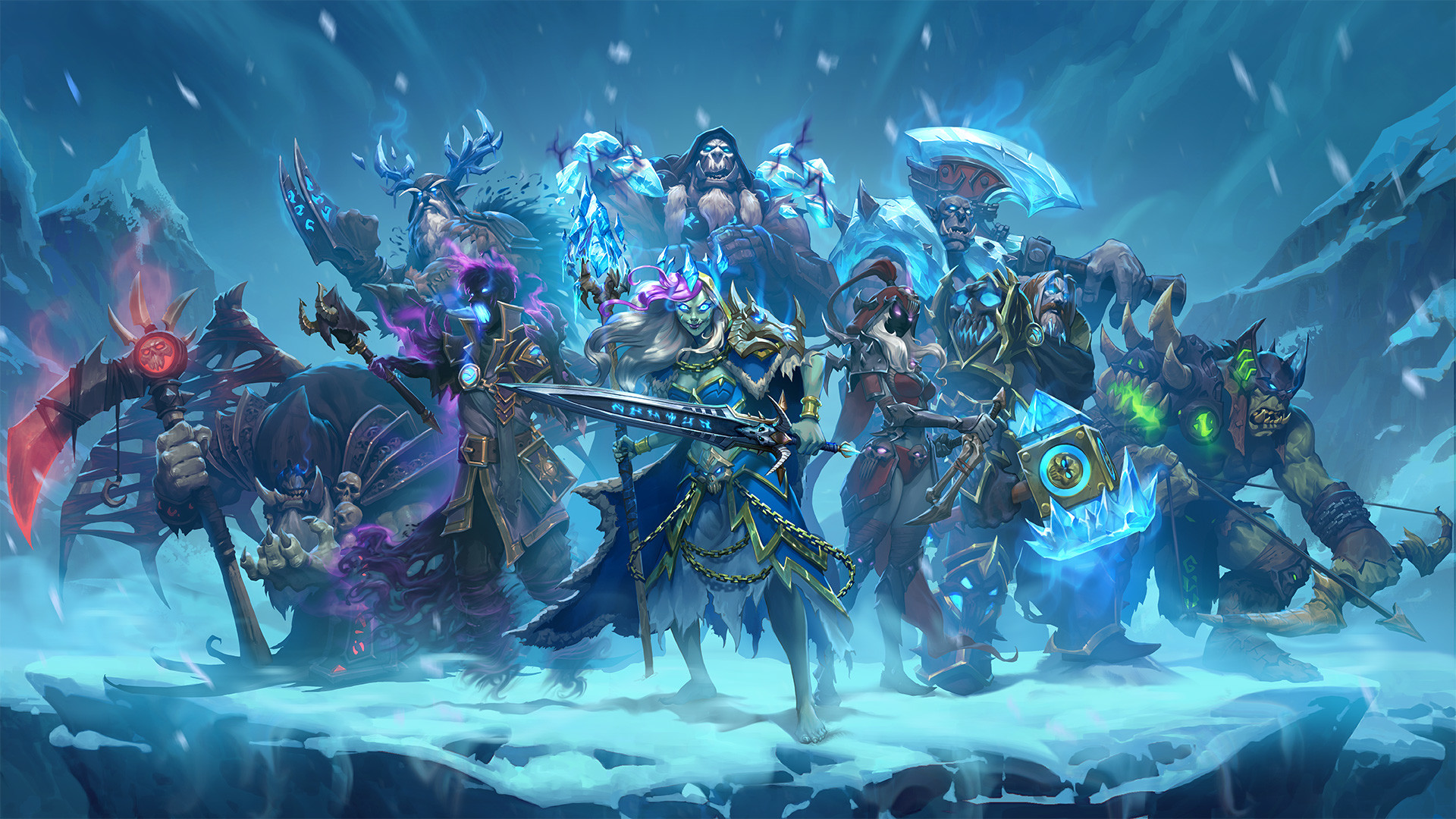 I Cavalieri del Trono di Ghiaccio, Hearthstone, Cavalieri della morte, Neve, Warcraft, sfondo 1080p