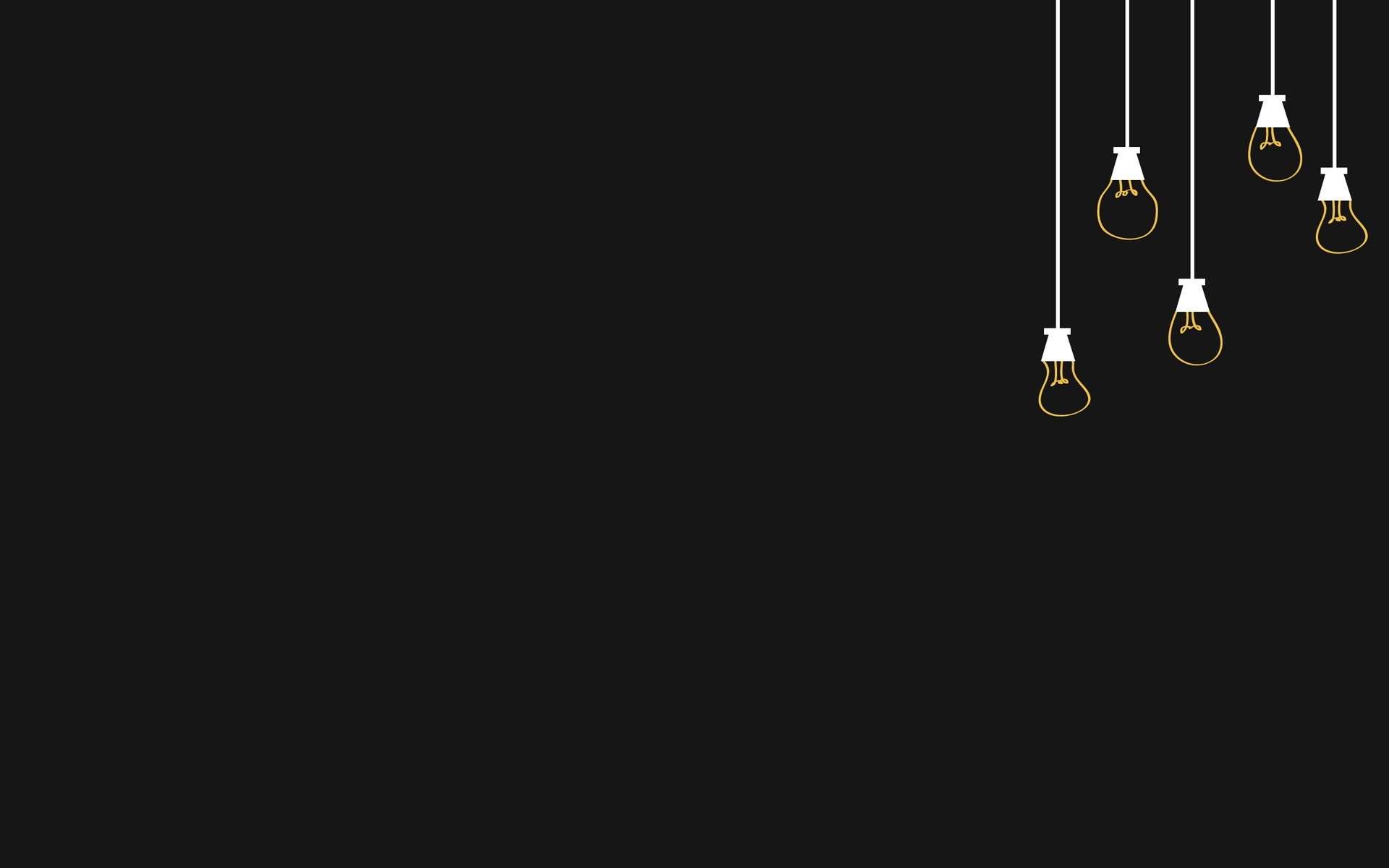 Minimalismo, Lampadine, Sfondo nero, 16:10 Full HD, wallpaper widescreen