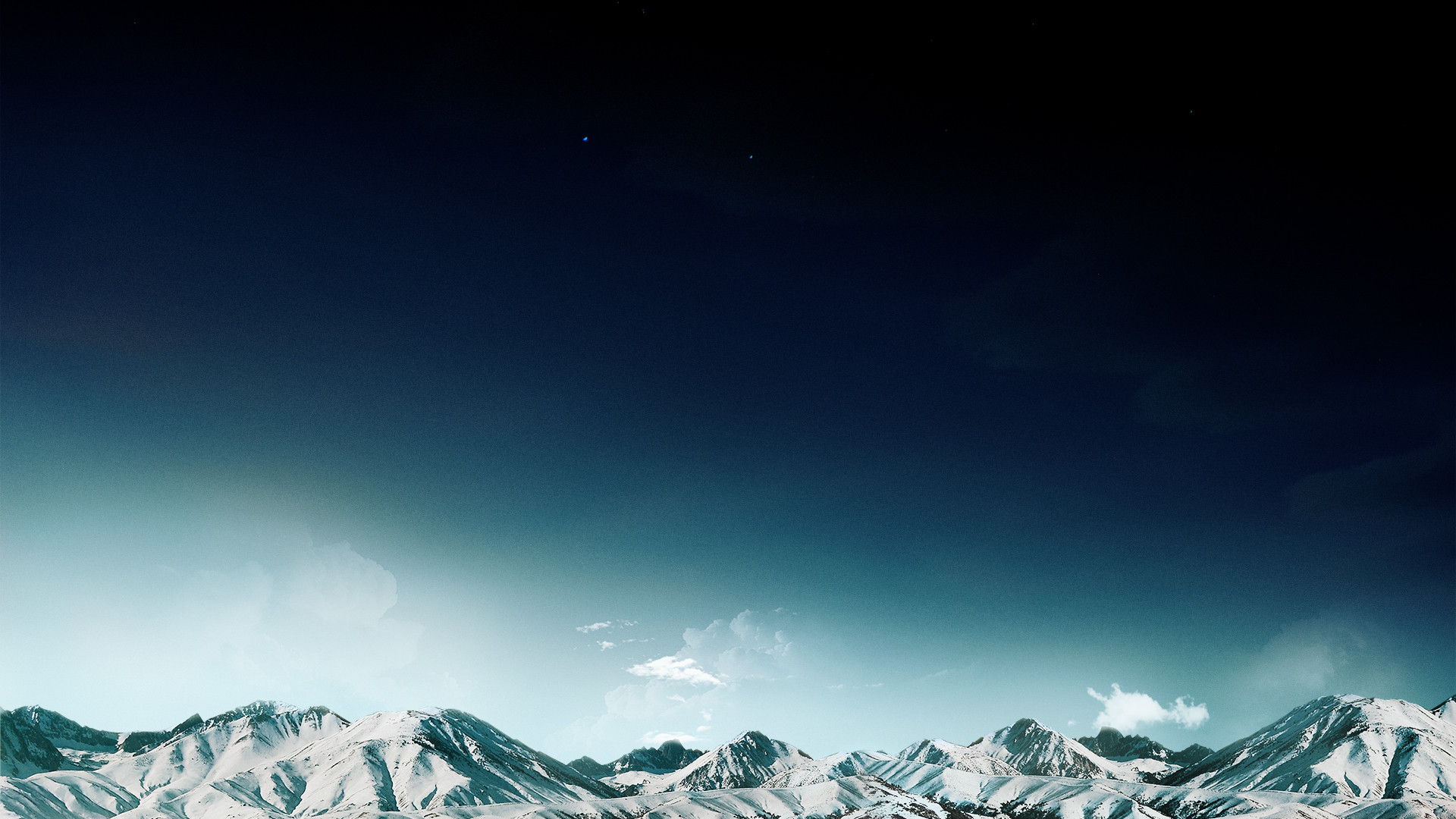 Montagne innevate, Cielo, Notte, Minimalismo, Full HD 1080p, sfondo desktop
