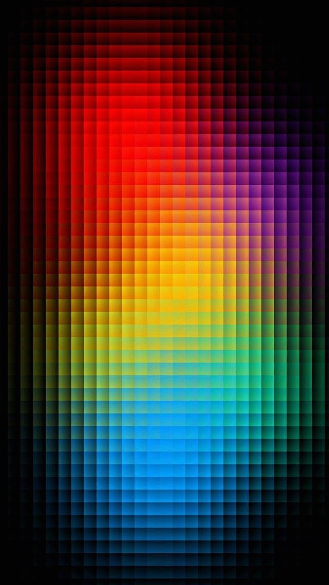 Pixel, Arcobaleno, Sfondo nero, schermata Home dello smartphone