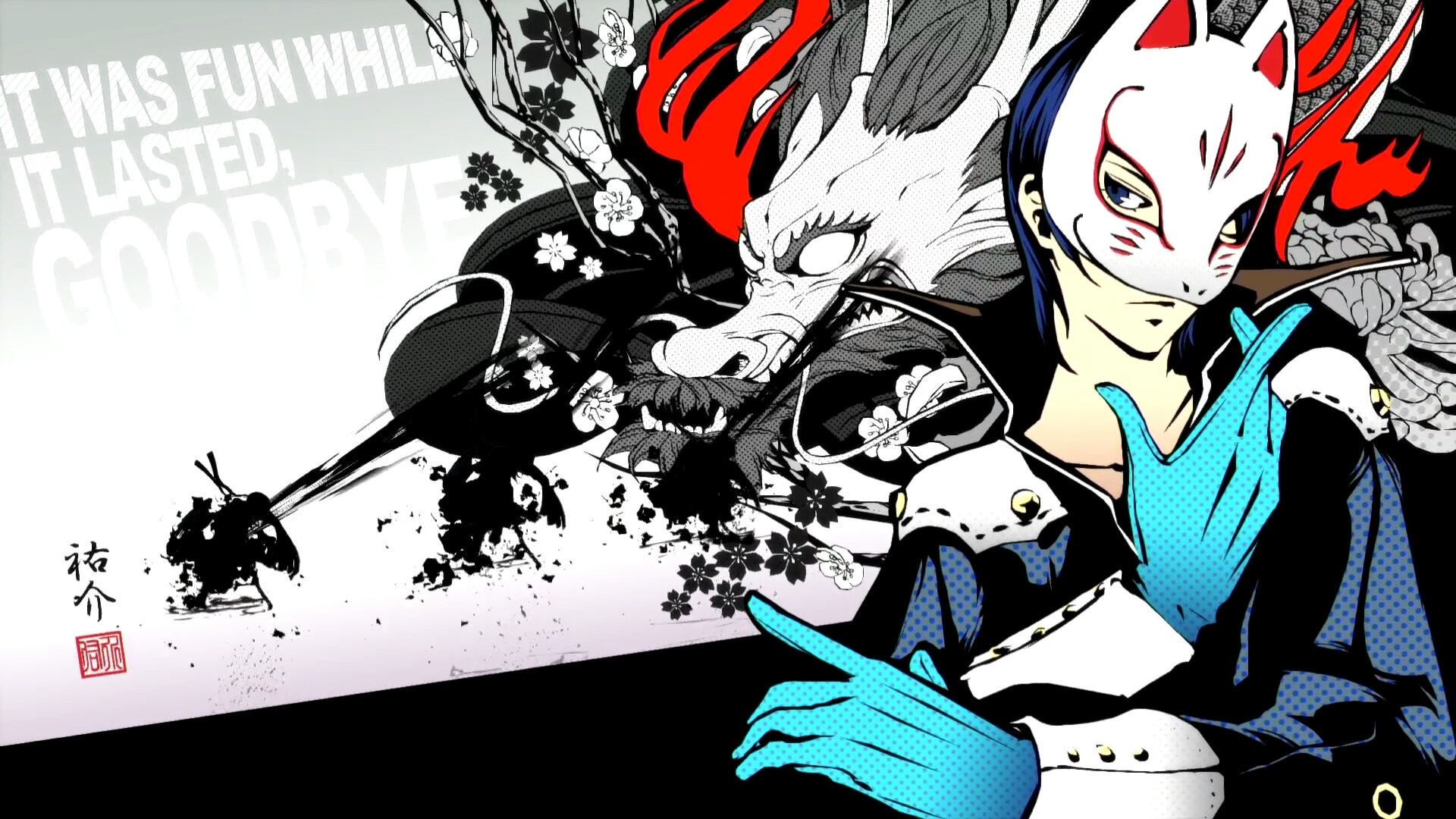 Yusuke Kitagawa, Fox, Persona 5, Maschera da volpe, Full HD 1080p, sfondo desktop
