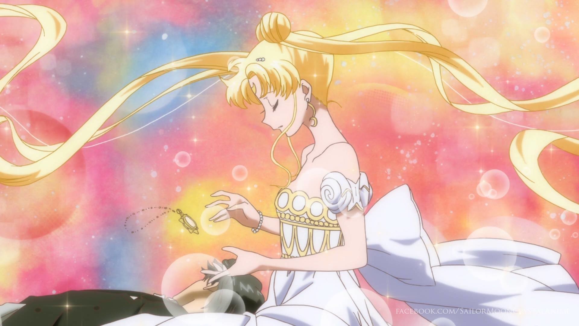 Principessa Serenity, Sailor Moon Crystal, Acquerello, Colori pastello, wallpaper 1920x1080