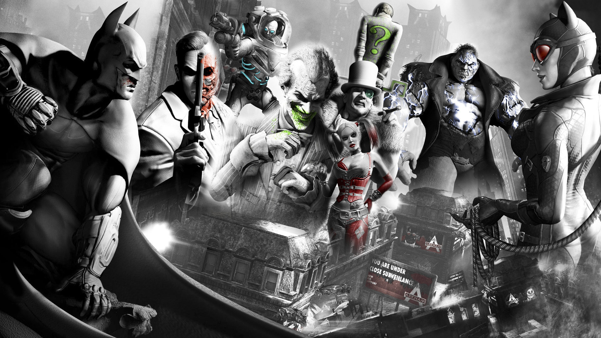 Joker, Batman, Batman: Arkham City, Cattivi DC, 1920x1080, immagine di sfondo