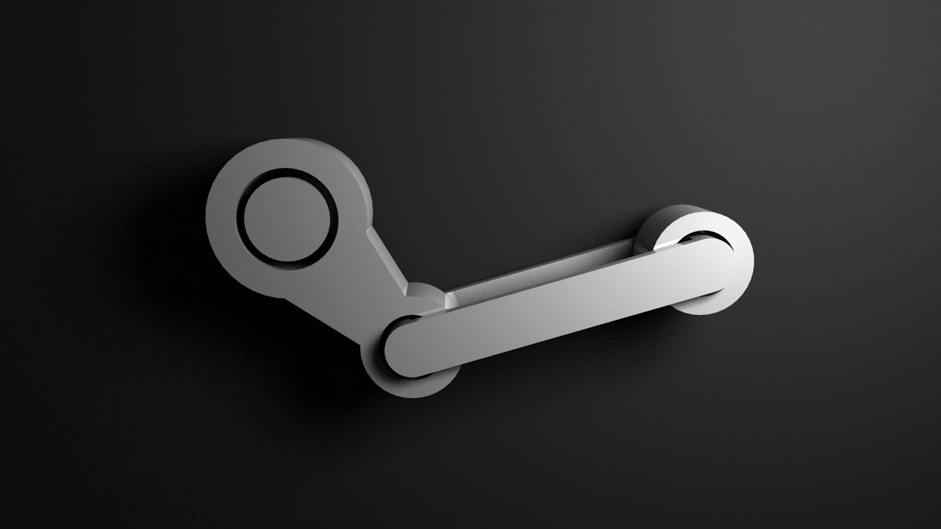 Logo Steam, Steam, 3D, Grigio, Full HD, sfondo Windows 11