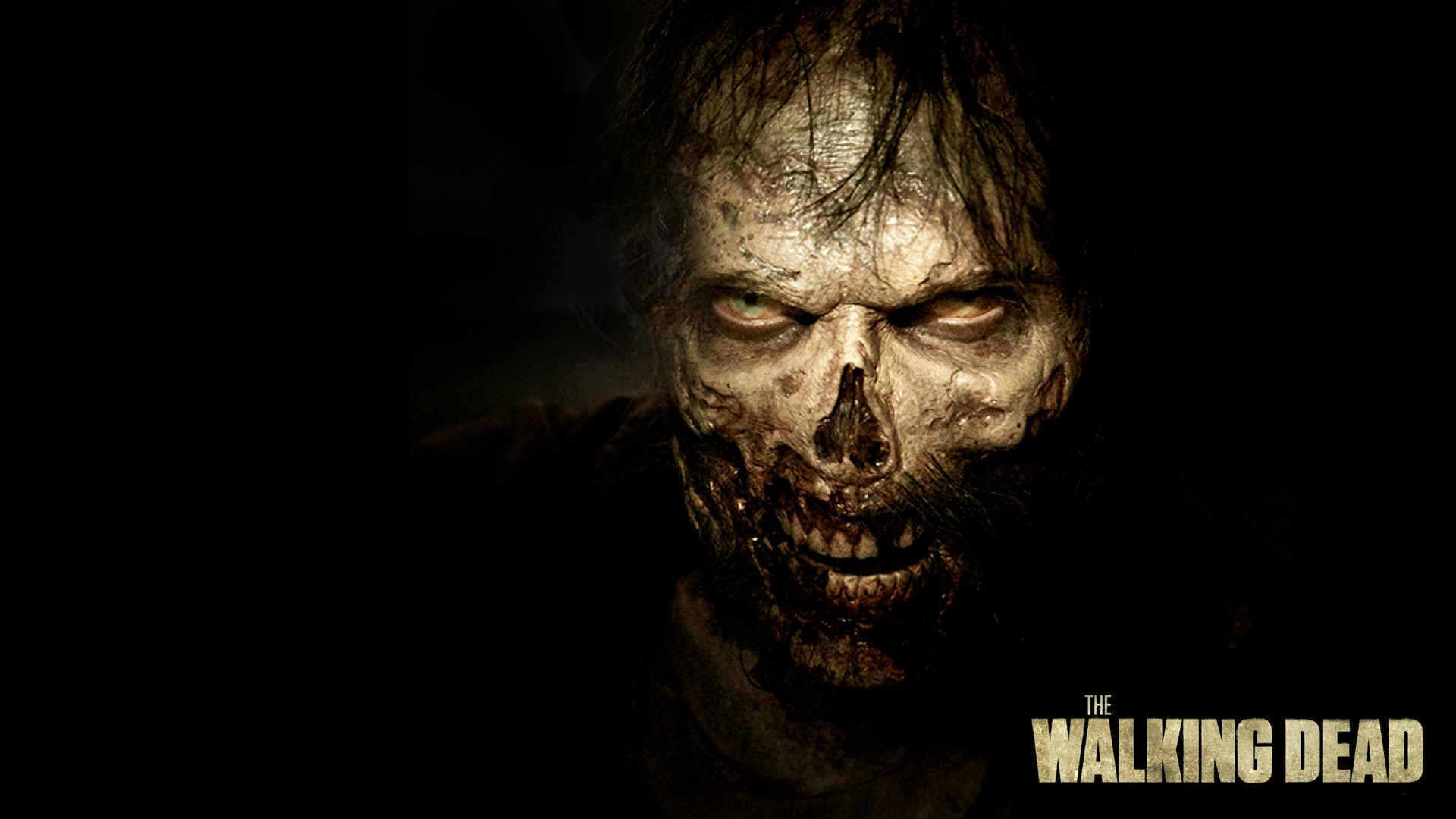 The Walking Dead, Zombie, Walker, Primo piano, Sfondo nero, Full HD, wallpaper per PC