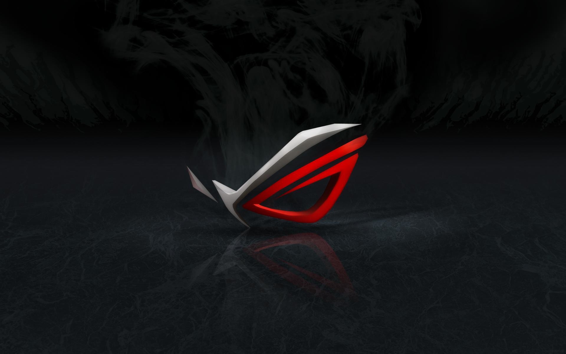 Asus ROG, Logo, Riflesso, Sfondo scuro, Full HD, wallpaper per PC