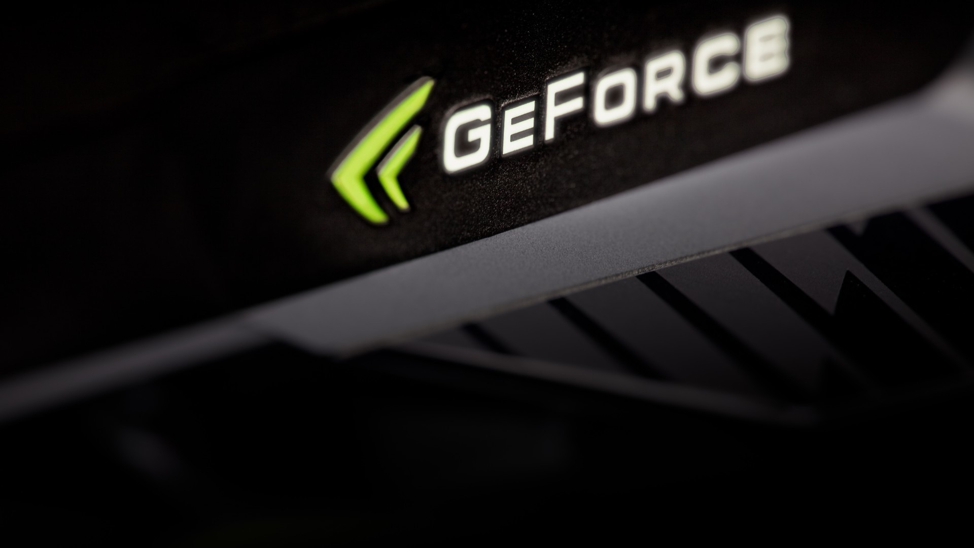 Nvidia GeForce, Scheda grafica, Logo, Sfondo nero, 16:9 Full HD, wallpaper widescreen