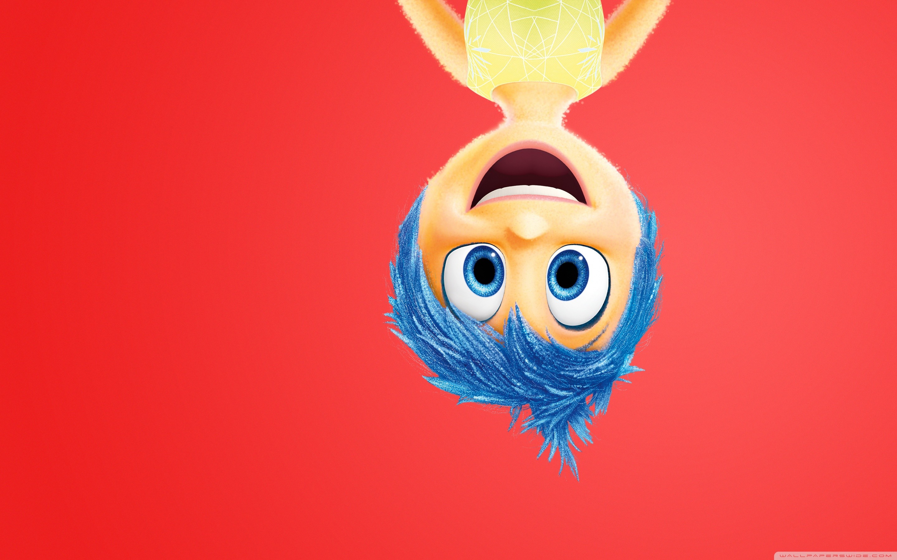Gioia, Inside Out, Pixar, Sfondo rosso, 2K, wallpaper per portatile