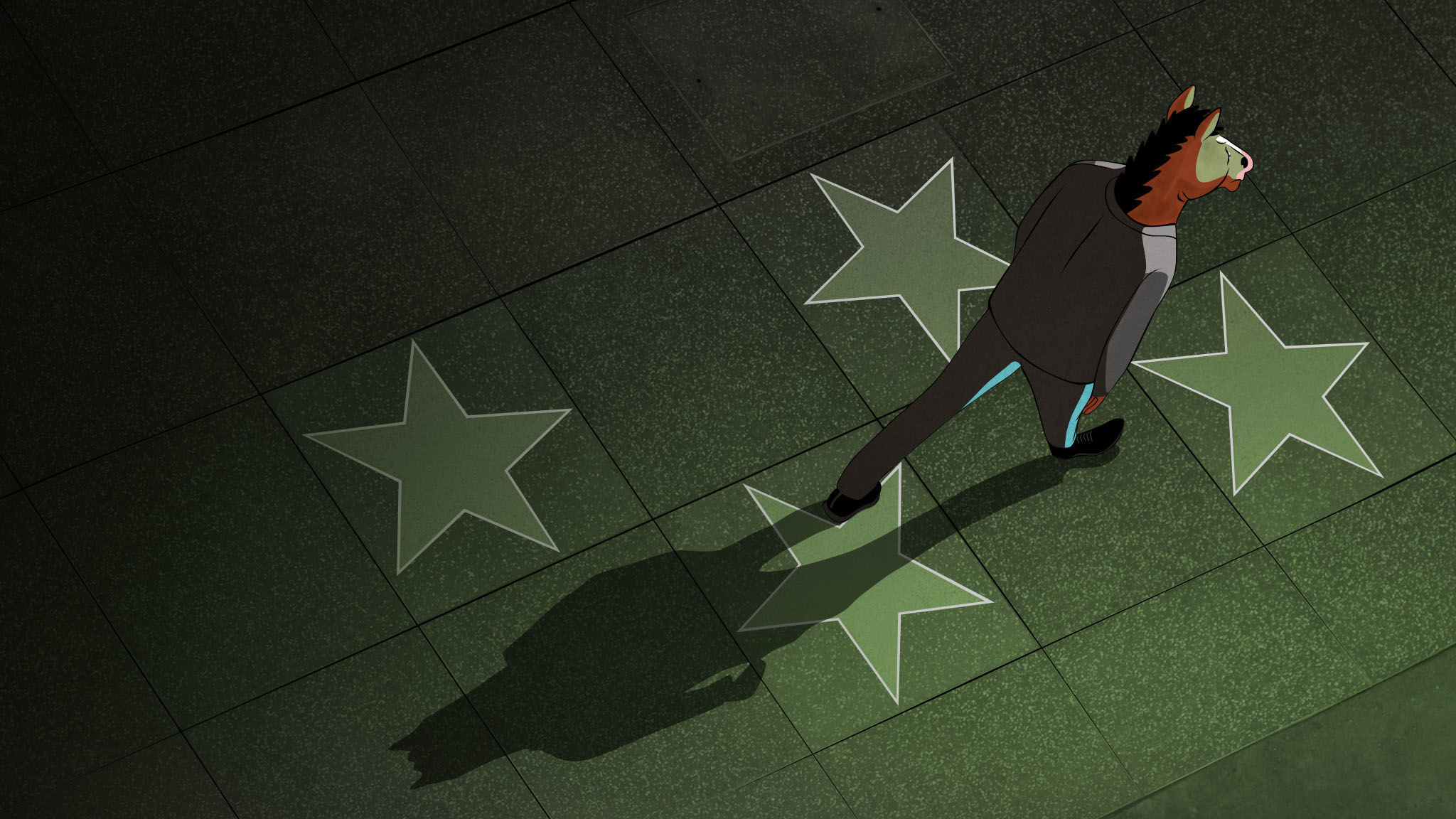 BoJack Horseman, Hollywood Walk of Fame, Stelle, Ombra, Full HD, sfondo Windows 11