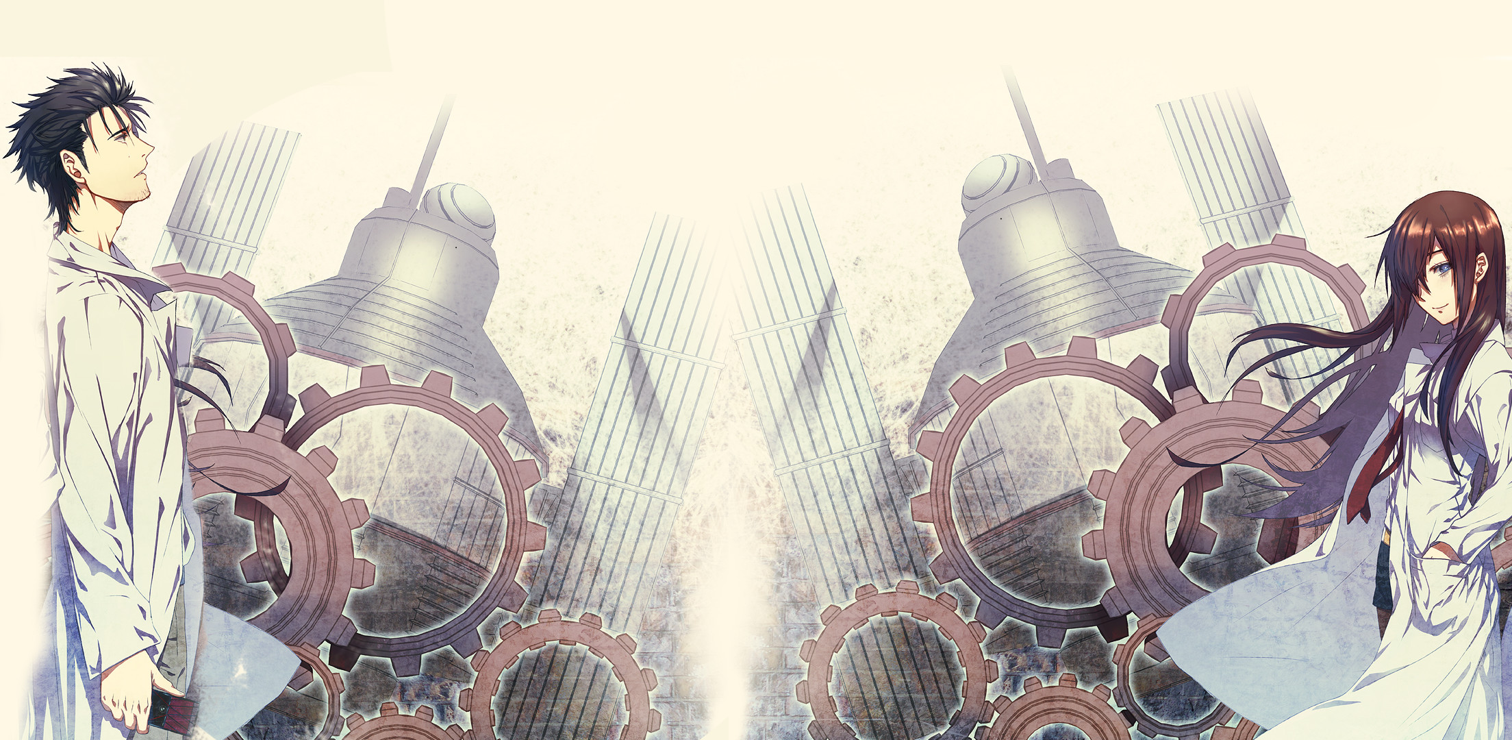 Rintaro Okabe, Kurisu Makise, Steins;Gate, Ingranaggi, Full HD, sfondo desktop