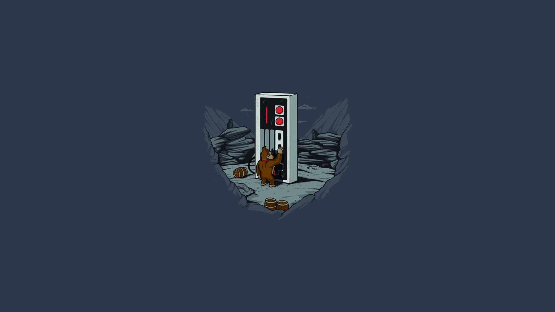 Controller NES, Illustrazione, Sfondo scuro, Full HD, wallpaper per computer