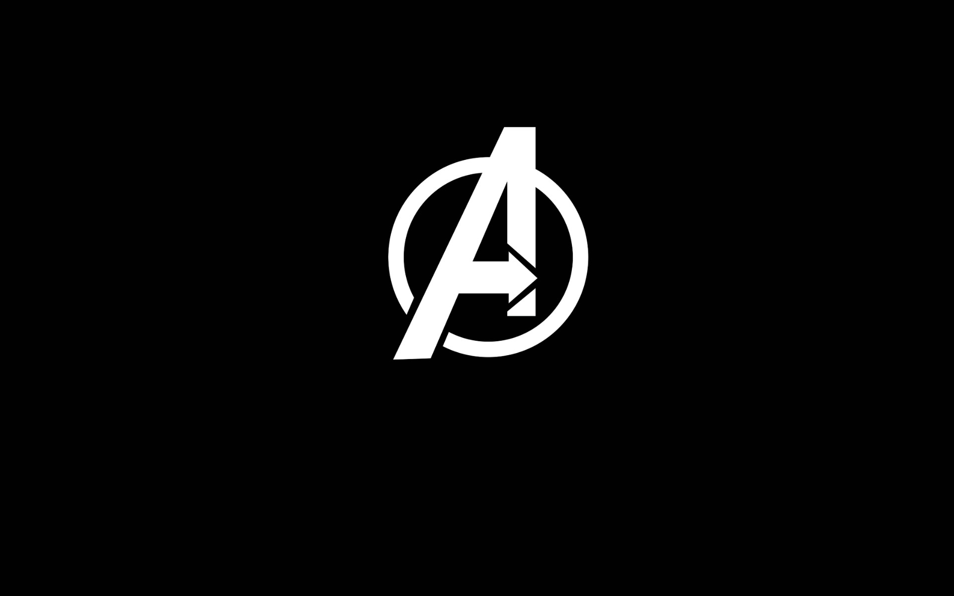 Logo Avengers, Minimalista, Sfondo nero, 16:10 Full HD, wallpaper widescreen