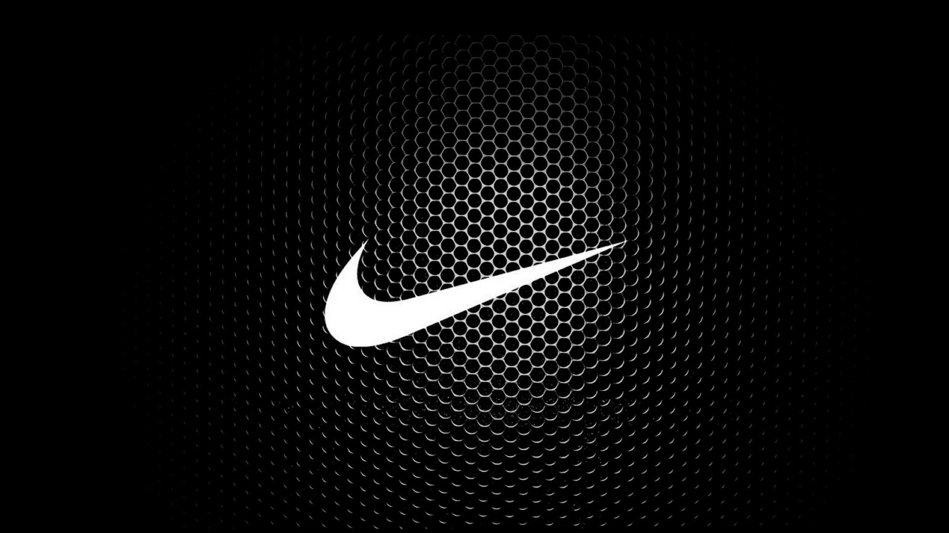 Nike, Swoosh, Nido d'ape, Sfondo nero, Full HD, wallpaper desktop