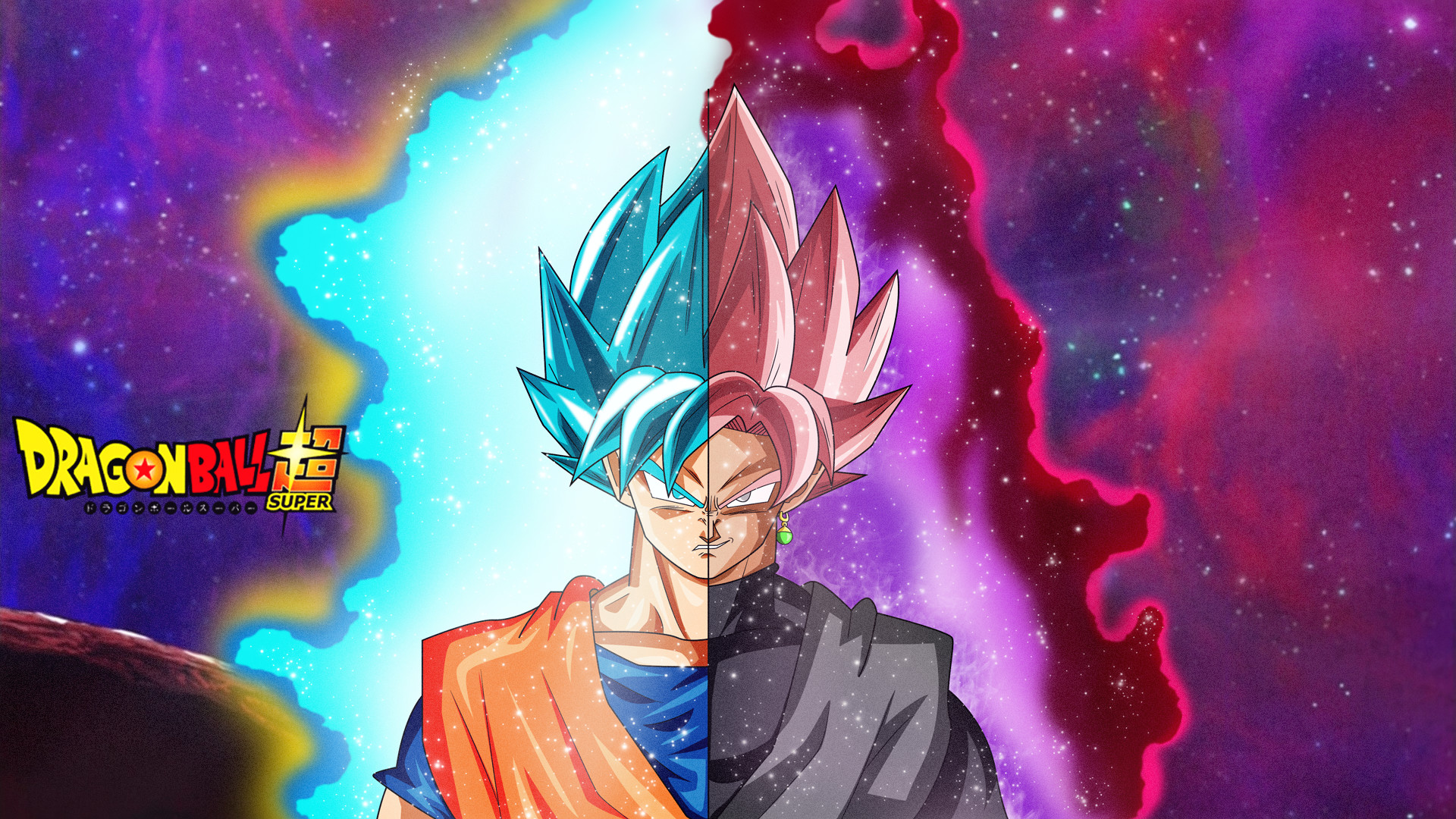 Goku, Goku Black, Super Saiyan Blue, Super Saiyan Rosé, Dragon Ball Super, sfondo widescreen Full HD