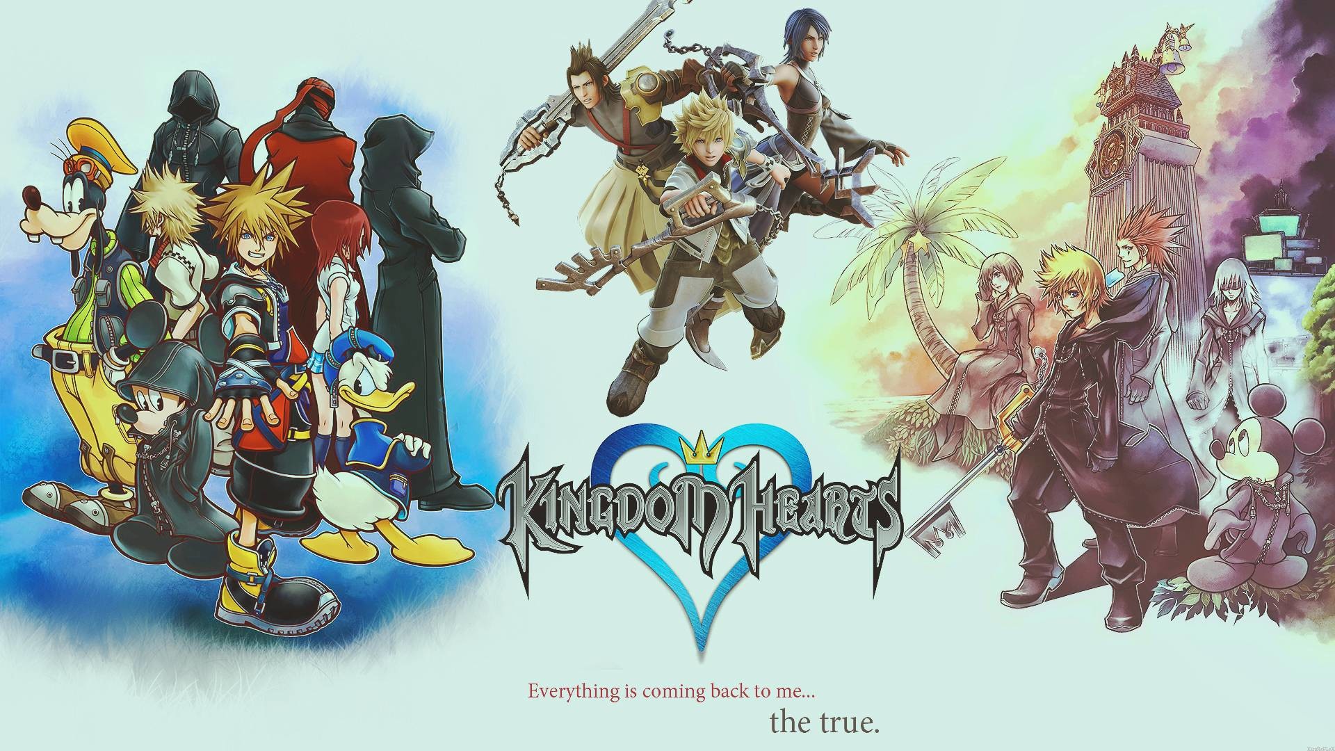 Sora, Paperino, Pippo, Riku, Kingdom Hearts, Square Enix, Full HD, sfondo desktop