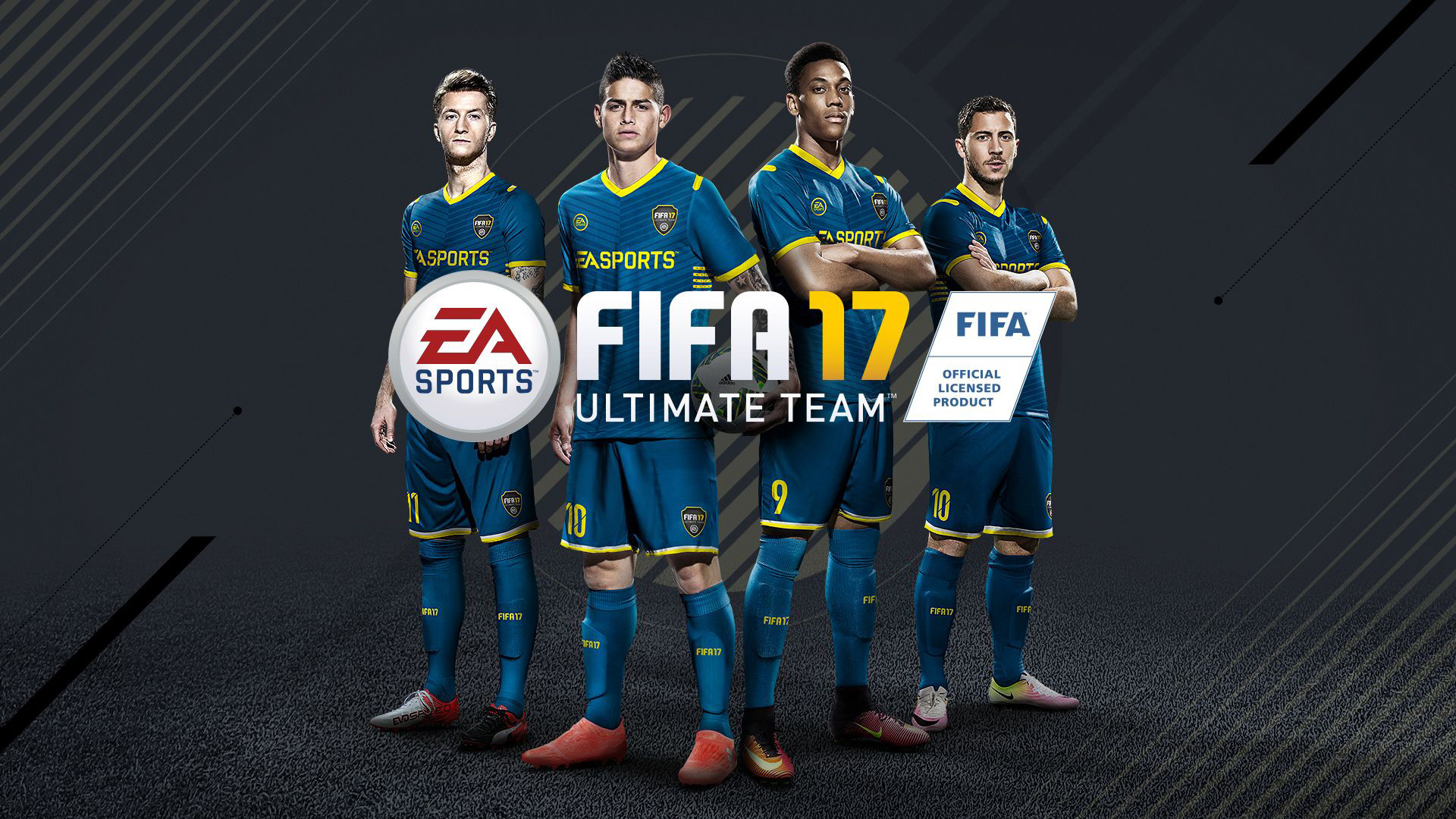 FIFA 17, Ultimate Team, EA Sports, Logo, Sfondo scuro, Full HD, wallpaper per computer
