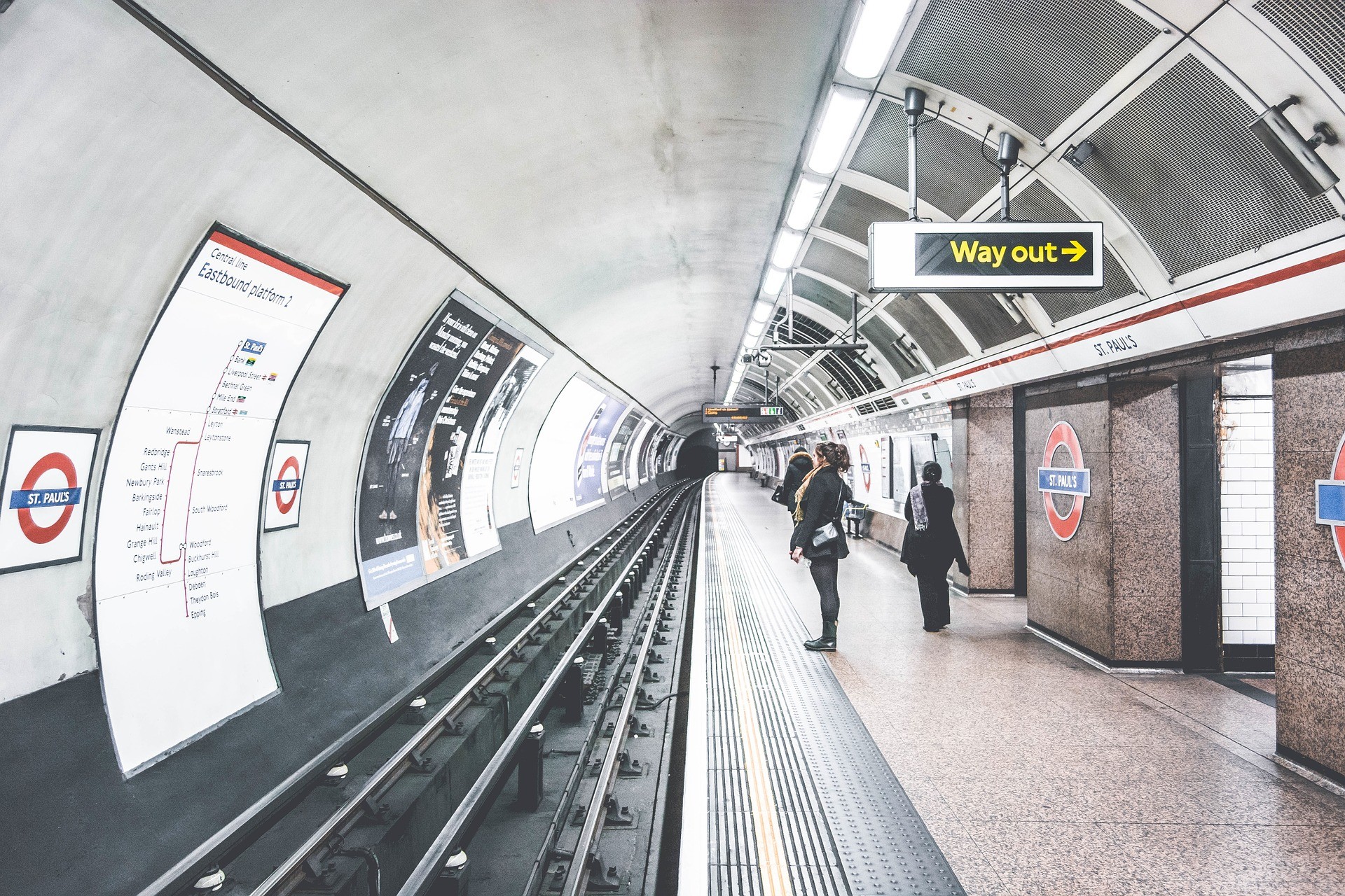 Metropolitana di Londra, Underground, Stazione, Londra, Banchina, sfondo Full HD per portatile
