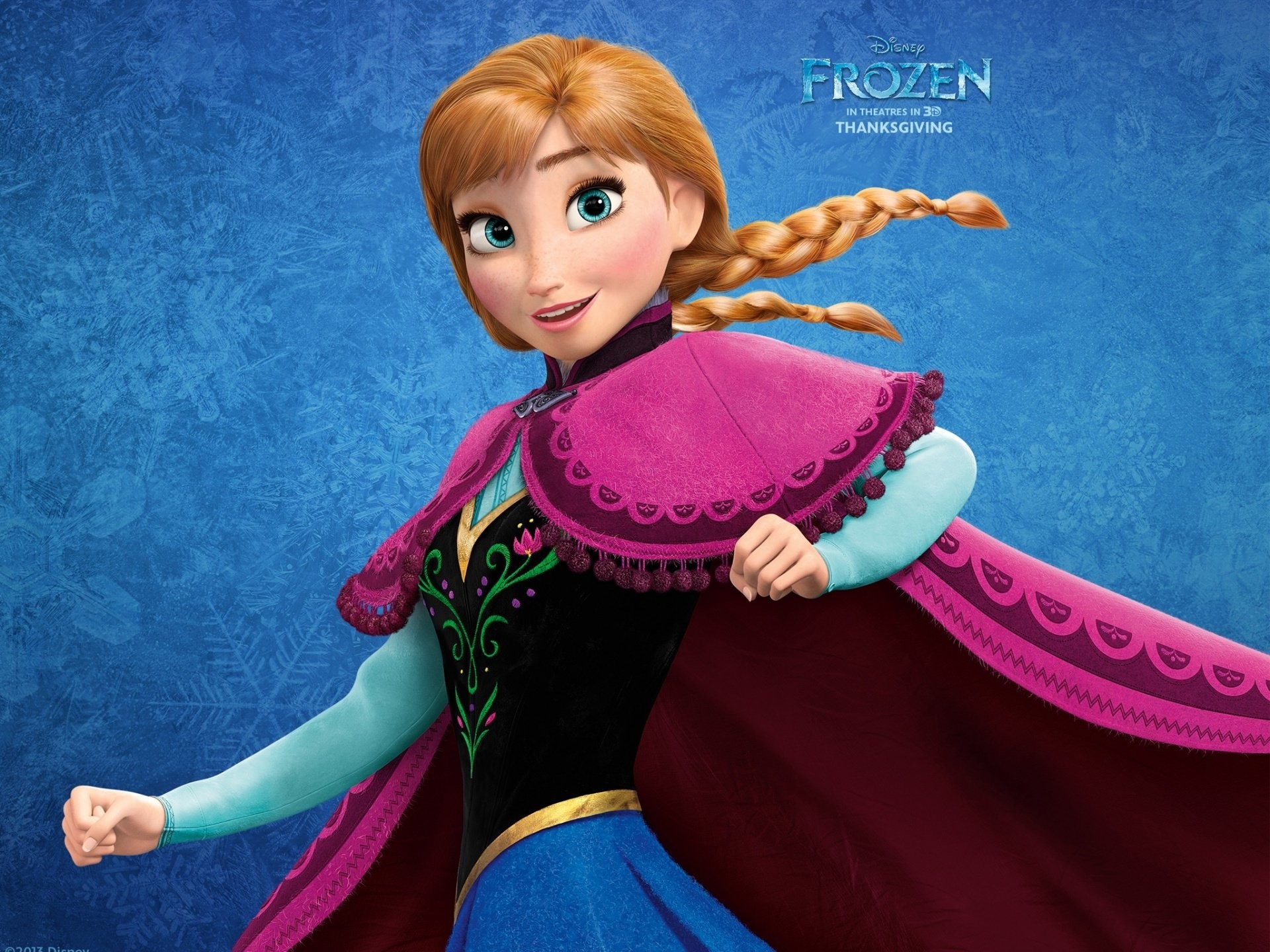 Anna, Mantello, Frozen - Il regno di ghiaccio, Blu, Full HD, sfondo per iPad e tablet