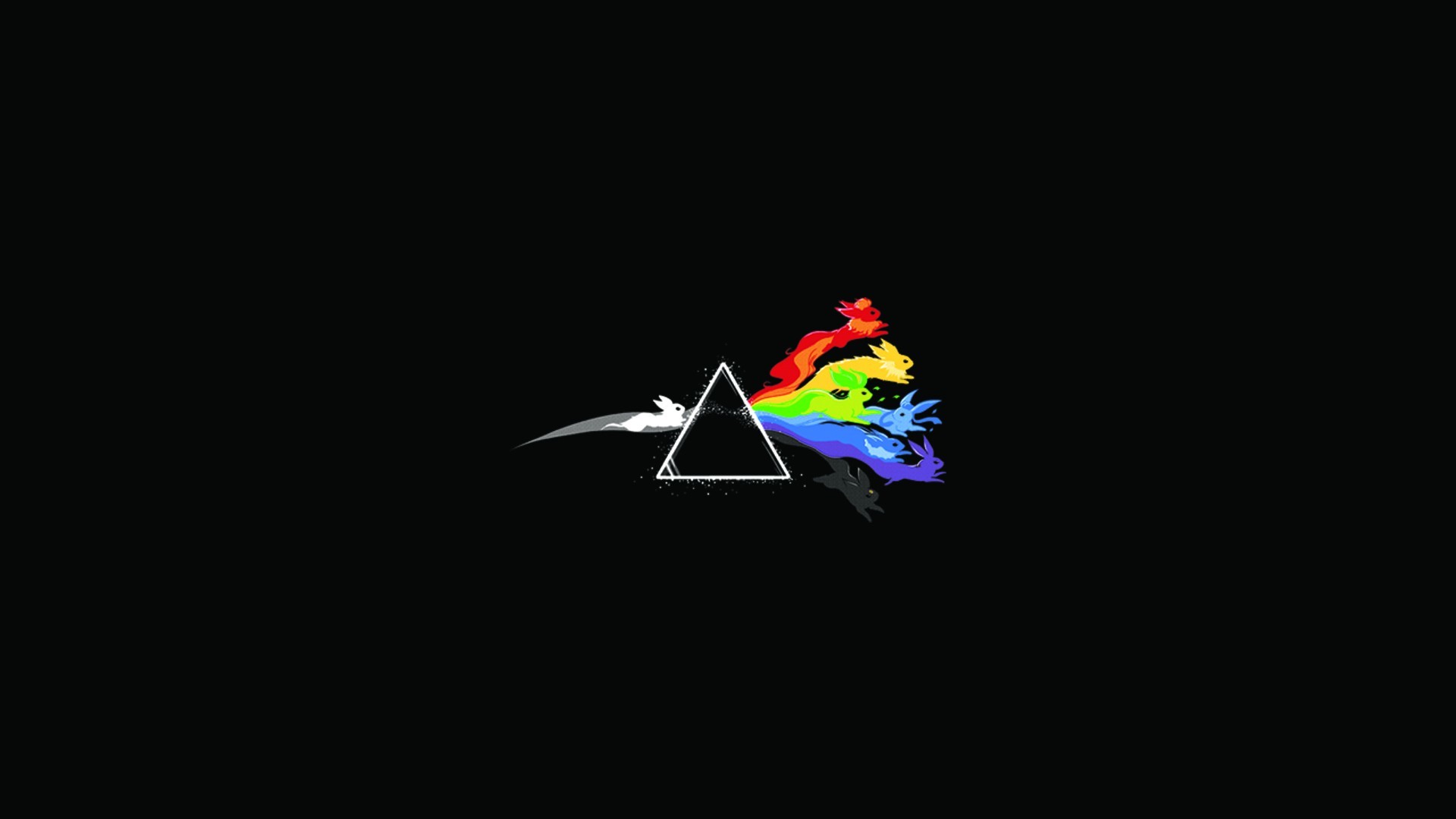 The Dark Side of the Moon, Pink Floyd, Prisma, Sfondo nero, 16:9 Full HD, wallpaper widescreen