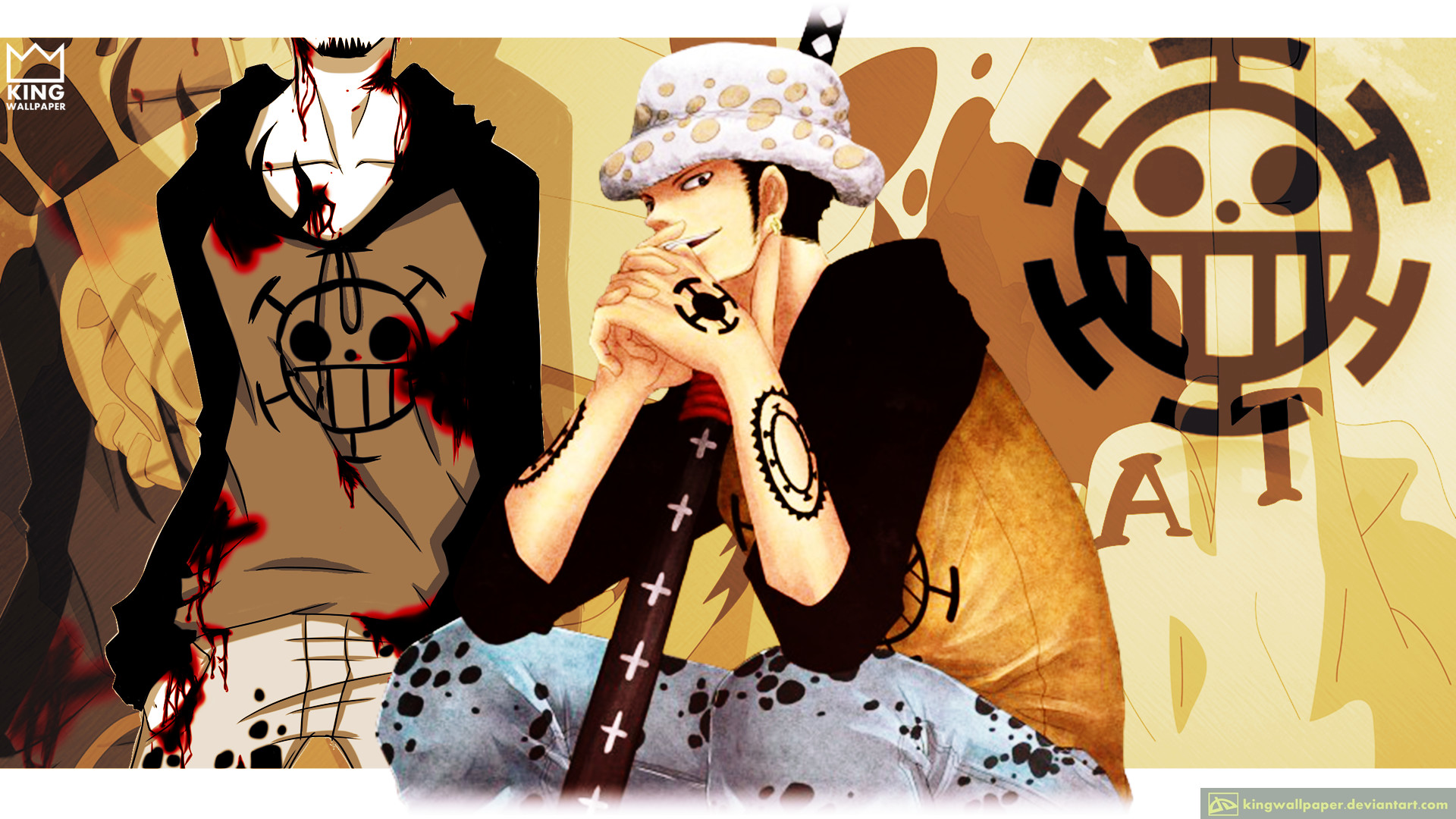 Trafalgar Law, Infanzia, Jolly Roger dei Pirati Heart, One Piece, sfondo 1920x1080 per PC