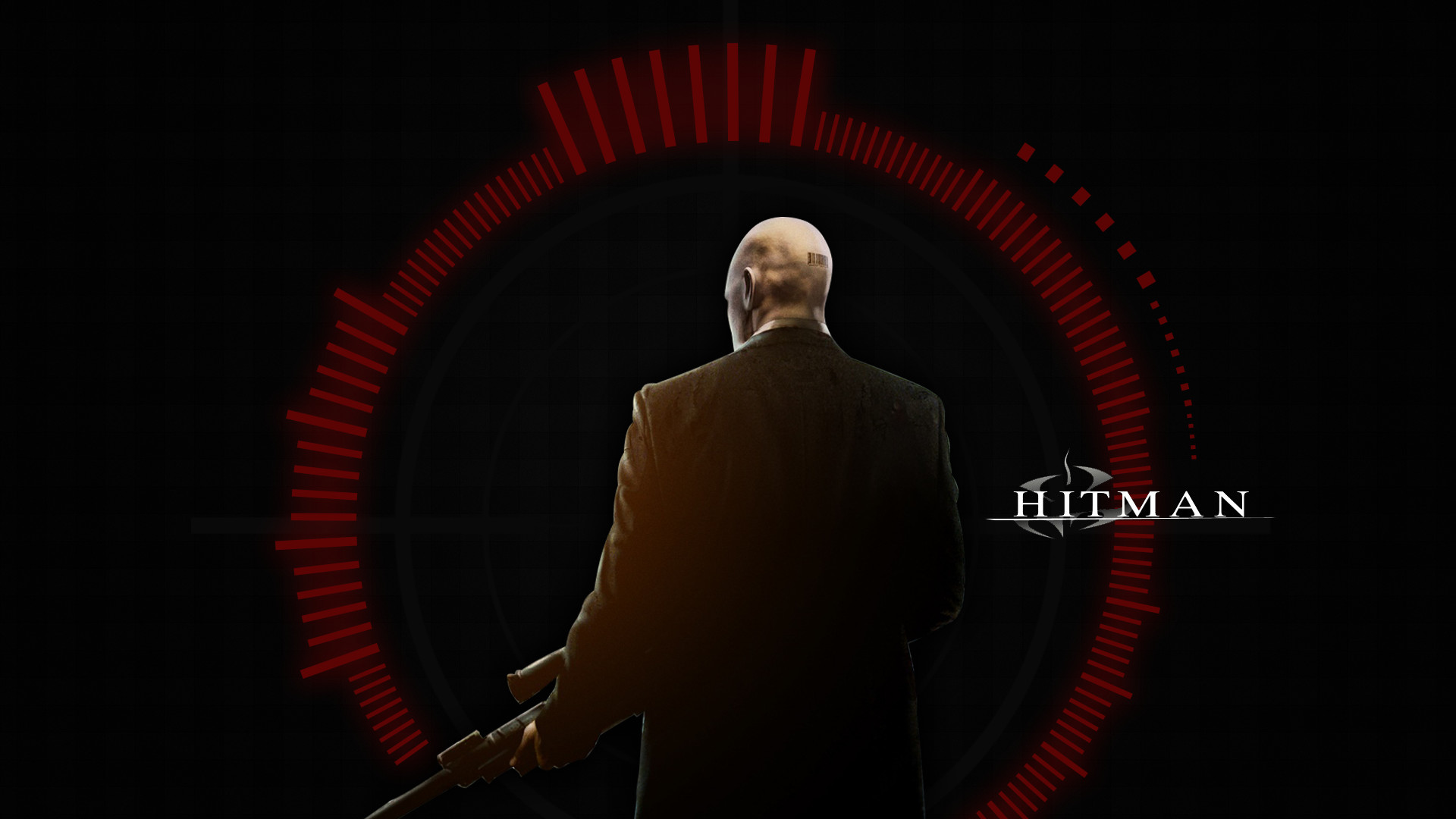 Hitman, Agente 47, Mirino, Rosso e nero, Full HD, sfondo desktop