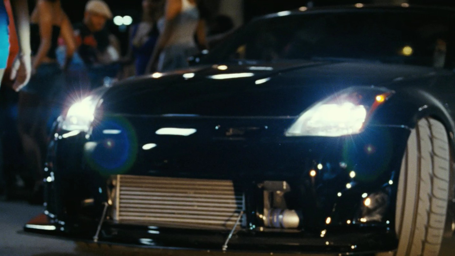 Nissan 350Z, Auto tuning, Fari accesi, Intercooler, Notte, Full HD, sfondo per PC