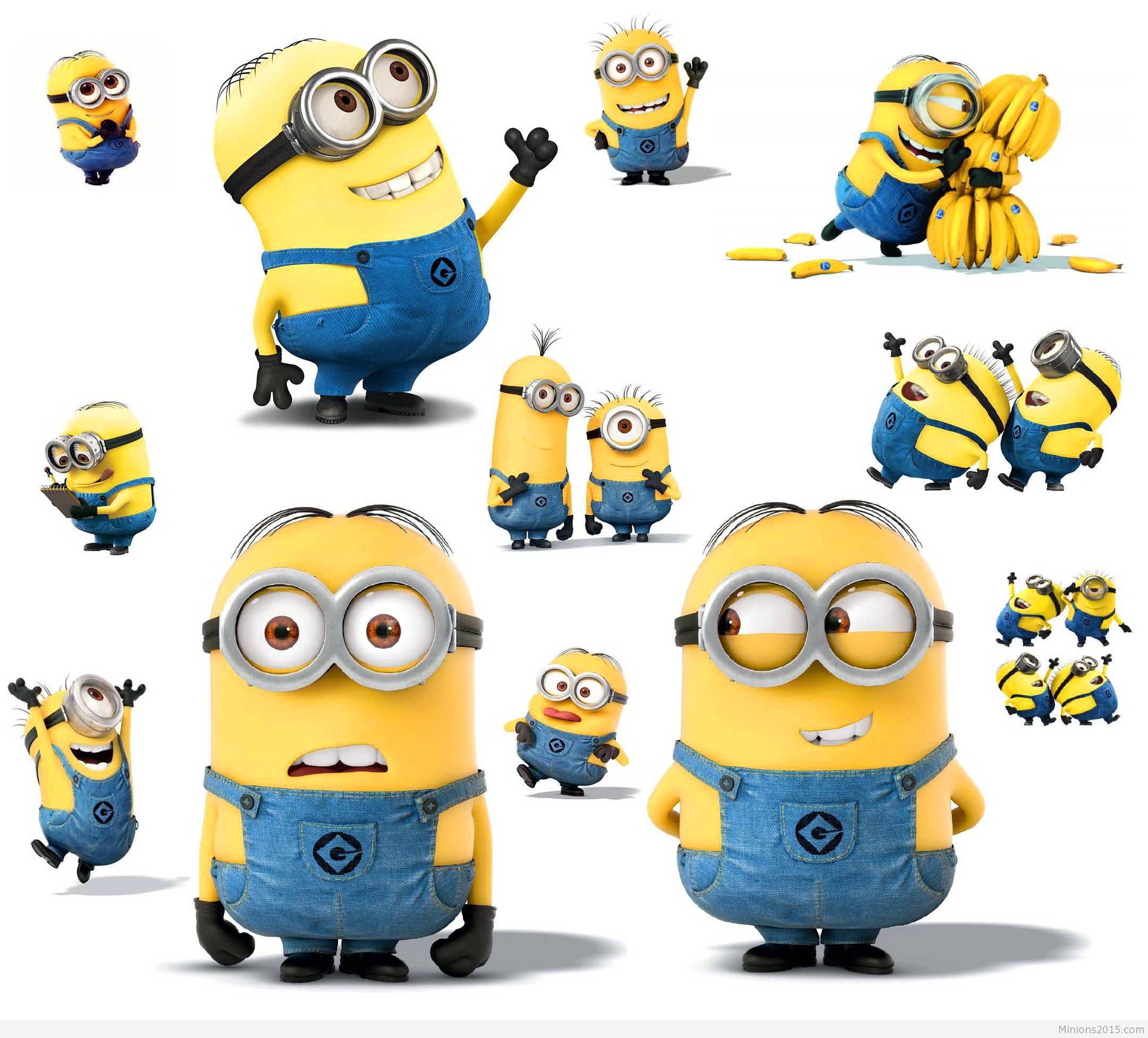 Minions, Collage, Sfondo bianco, Full HD, schermata di blocco iPad