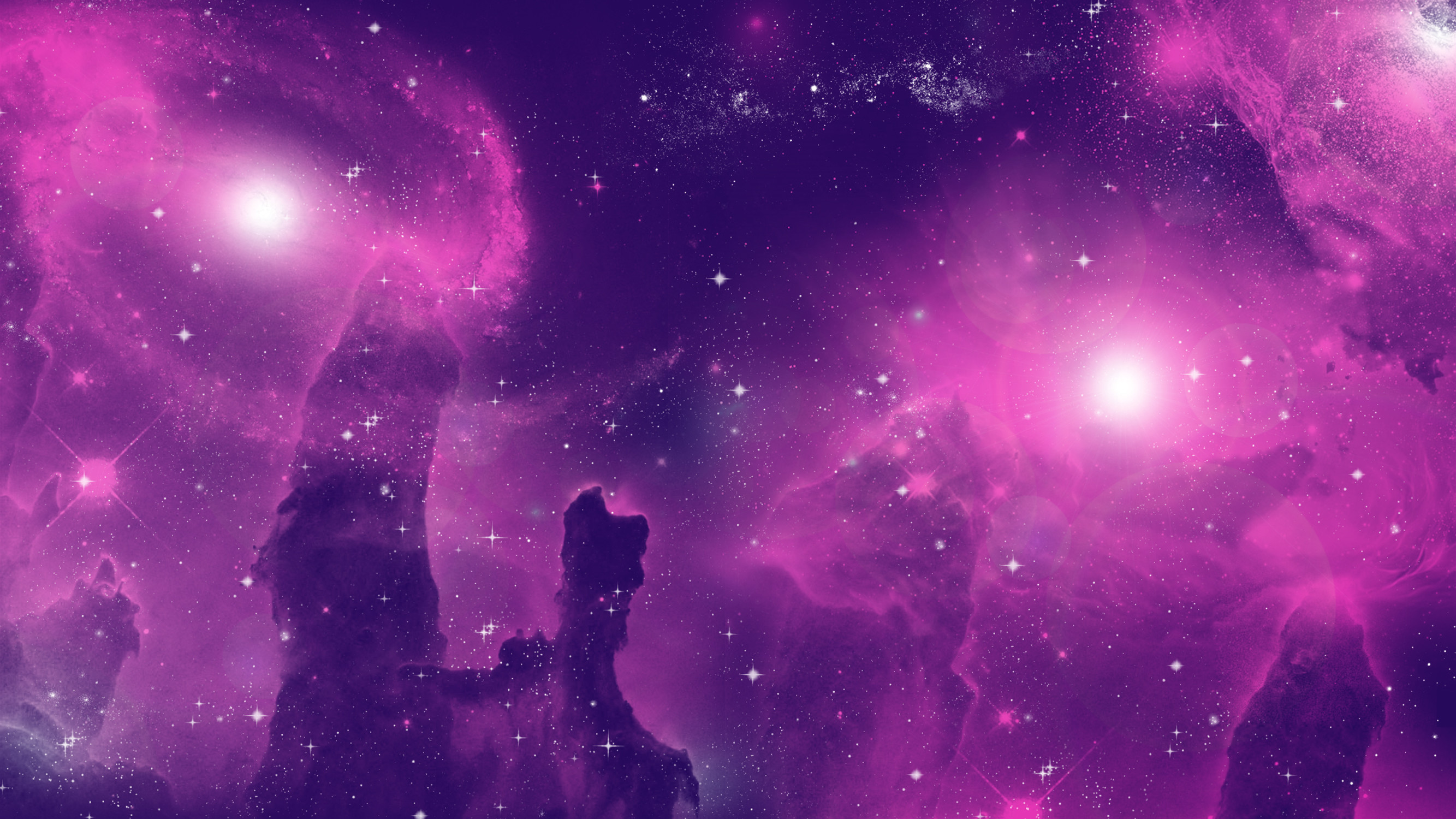 Pilastri della Creazione, Nebulosa, Rosa, Viola, 16:9 2K, wallpaper widescreen