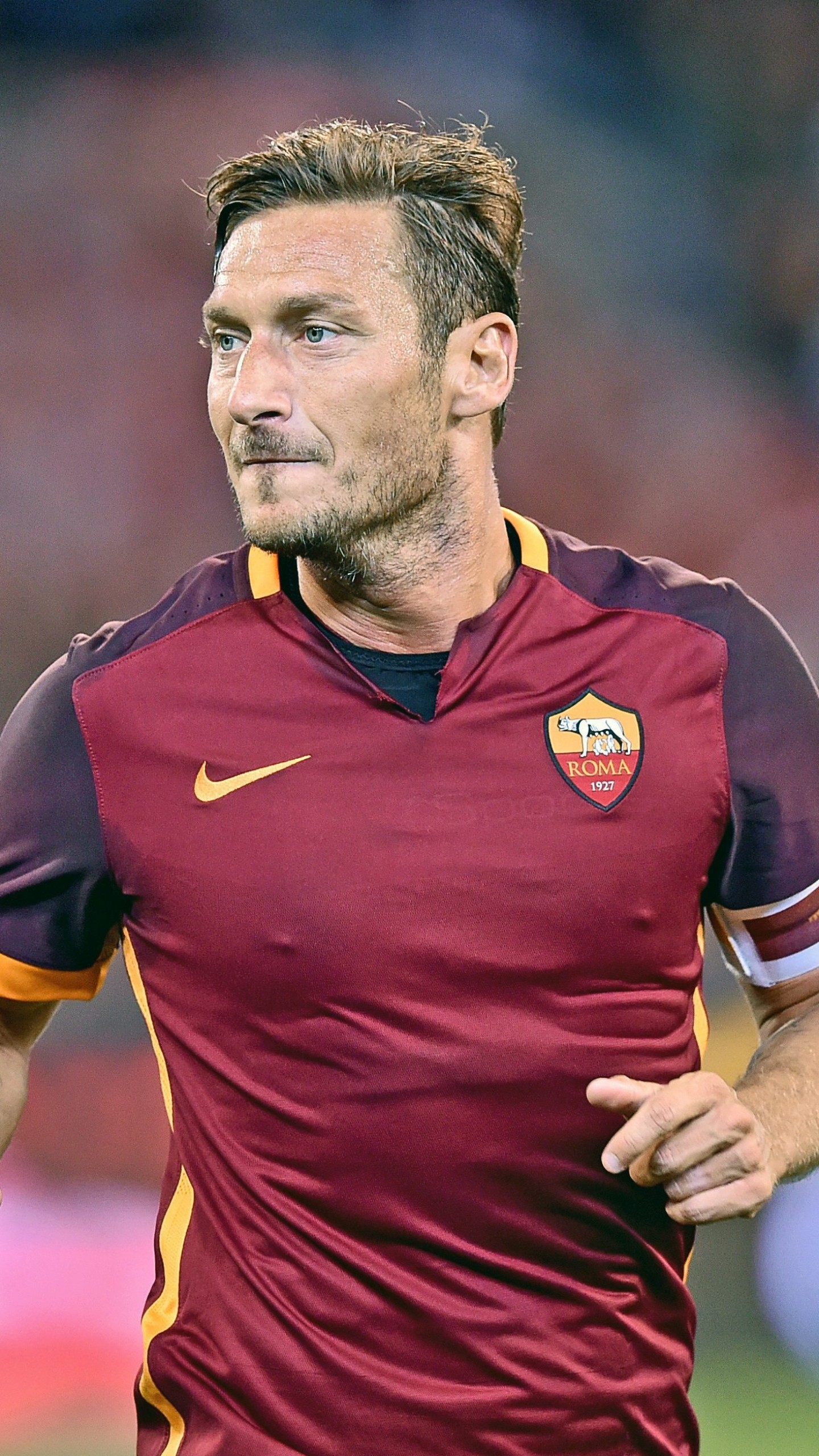 Francesco Totti, AS Roma, Calciatore, Campo, QHD+, sfondo per iPhone e Android