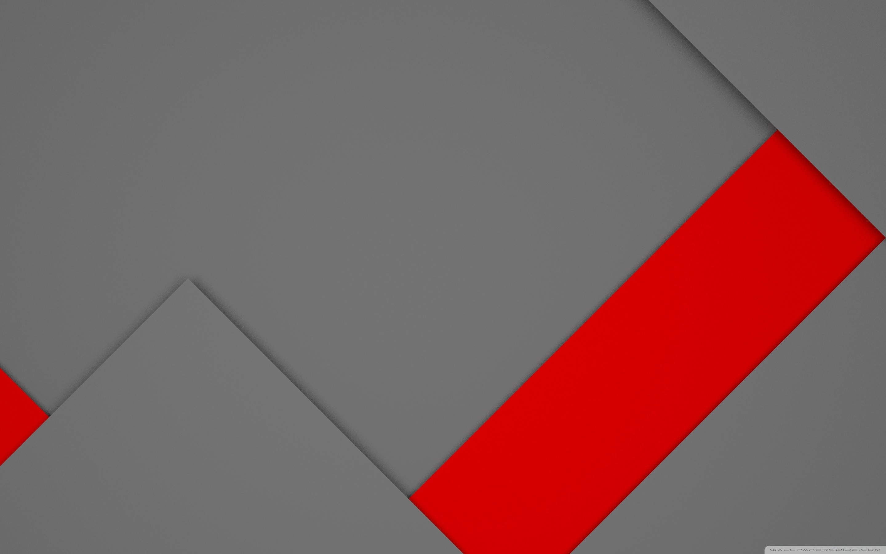 Material Design, Grigio, Banda rossa, Triangoli, Minimalista, 16:10 2K, wallpaper widescreen