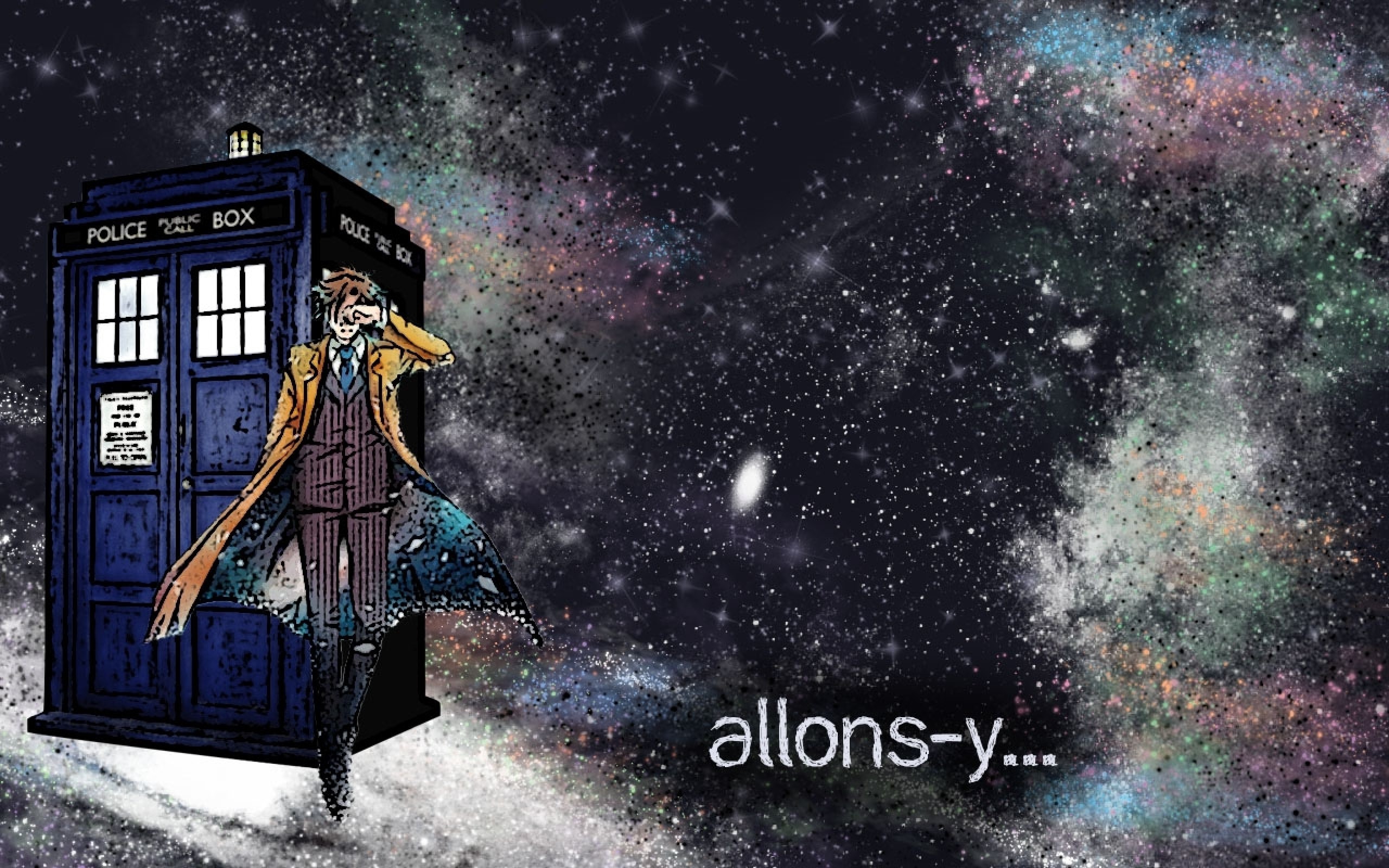 TARDIS, Decimo Dottore, Doctor Who, Allons-y, Spazio, 2560x1600, sfondo MacBook Pro