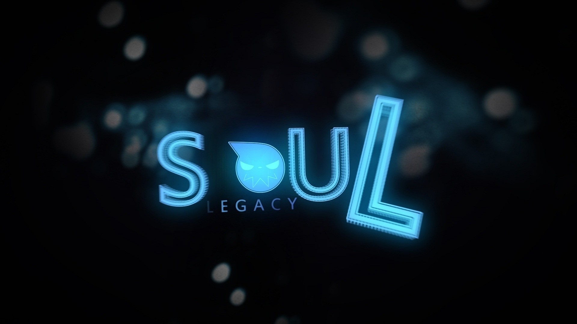 Soul Eater, Logo, Neon, Azzurro, Full HD, sfondo per portatile